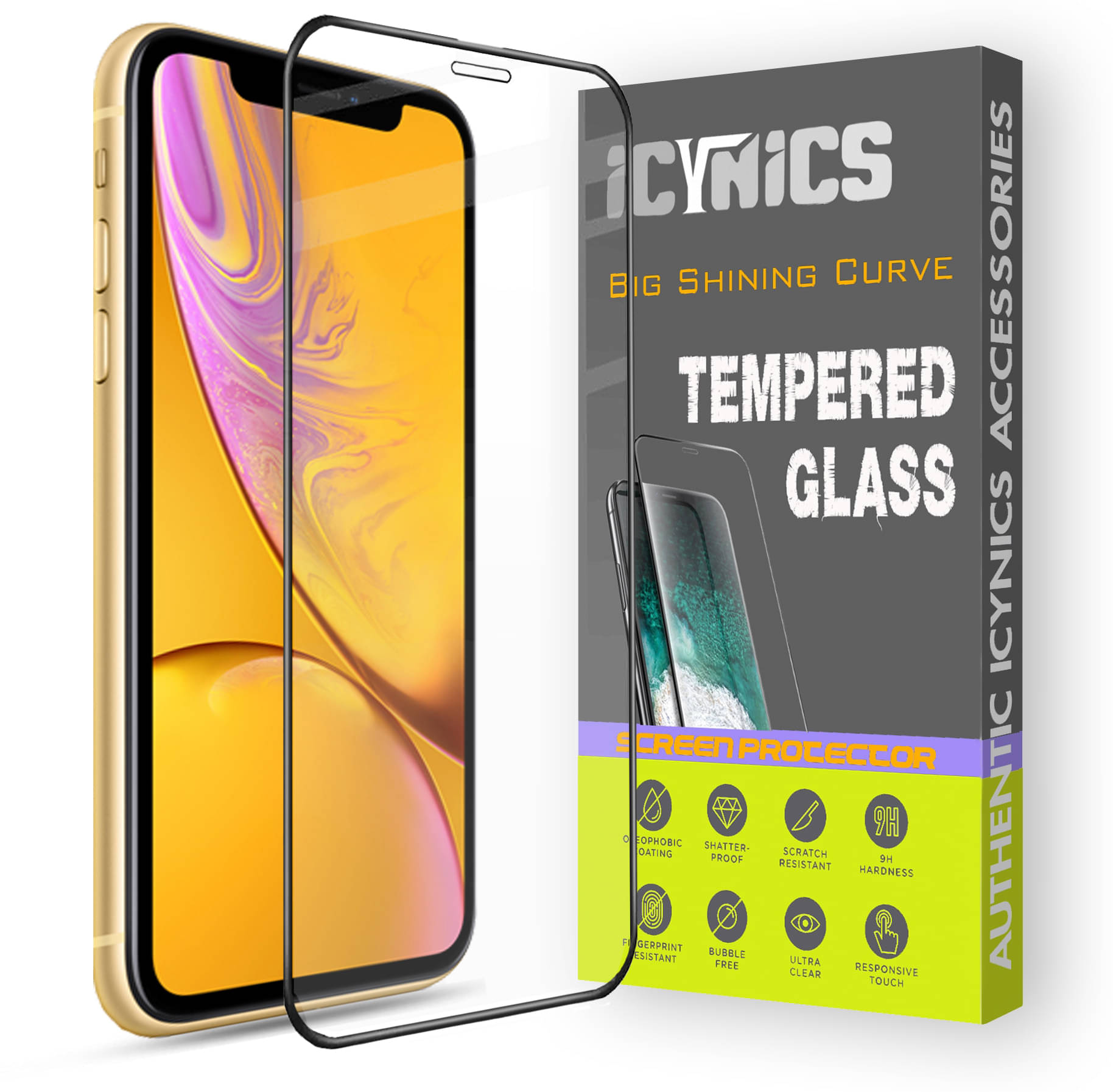     			Icynics Tempered Glass Compatible For Apple iPhone XR ( Pack of 1 )