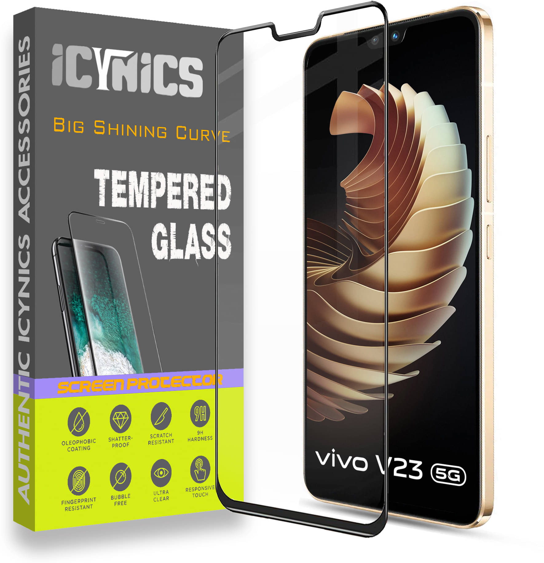 Icynics Tempered Glass Compatible For Vivo V23 5G ( Pack of 1 ) Icynics Tempered Glass Compatible For Vivo V23 5G ( Pack of 1 )