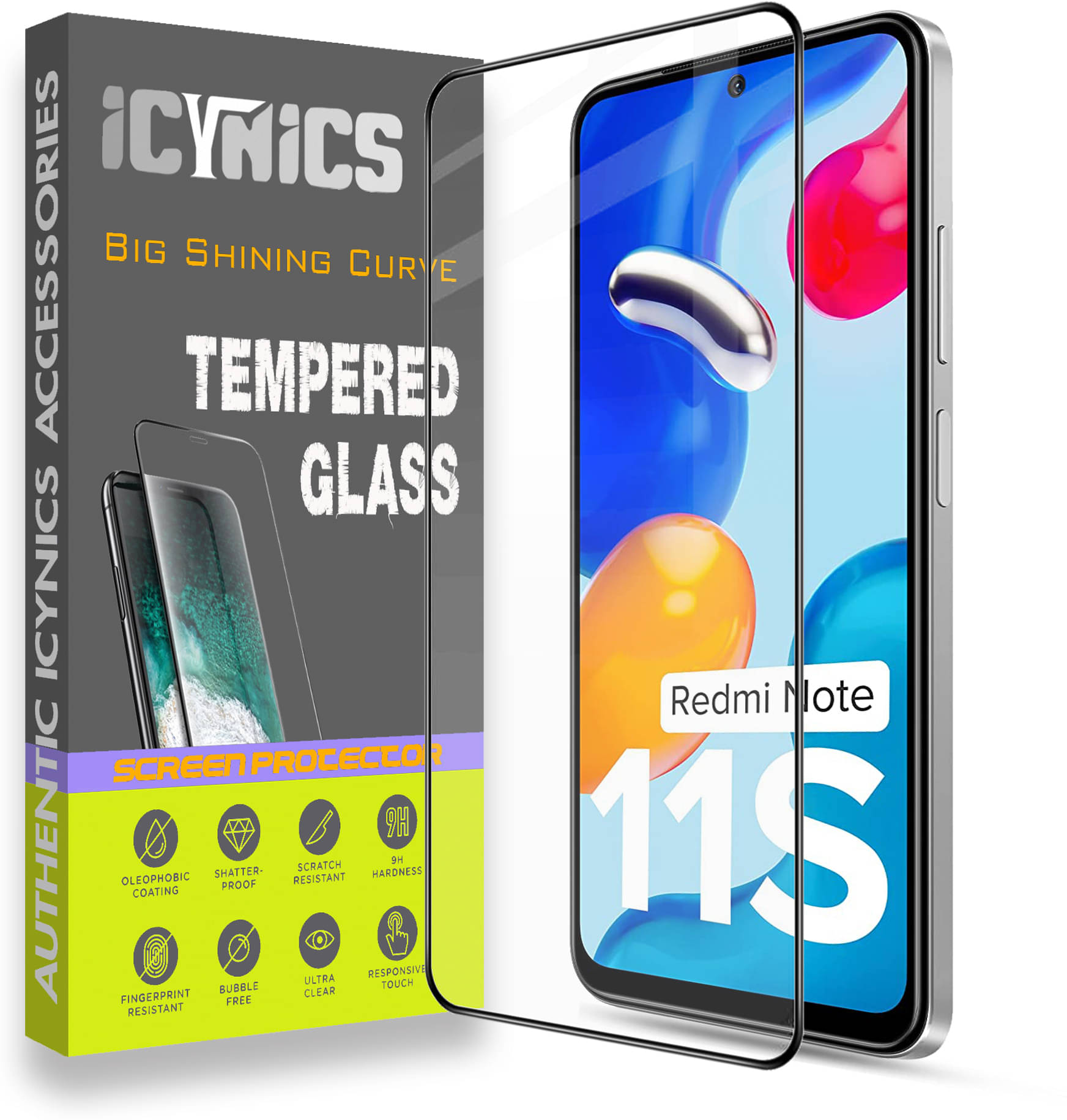 Icynics Tempered Glass Compatible For Redmi Note 11S ( Pack of 1 ) Icynics Tempered Glass Compatible For Redmi Note 11S ( Pack of 1 )