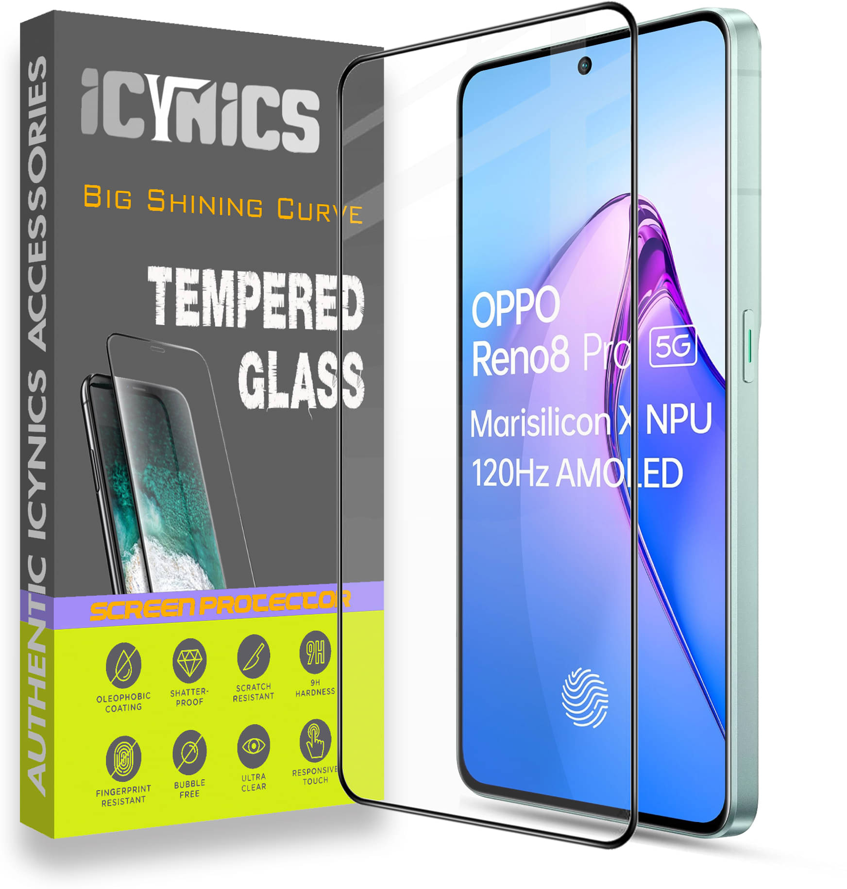 Icynics Tempered Glass Compatible For Oppo Reno 8 Pro 5g ( Pack of 1 )     			Icynics Tempered Glass Compatible For Oppo Reno 8 Pro 5g ( Pack of 1 )