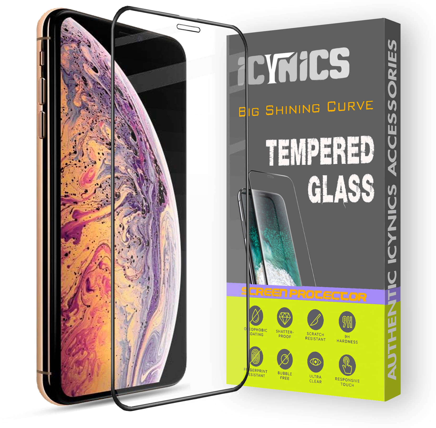     			Icynics Tempered Glass Compatible For Apple iPhone XS Max ( Pack of 1 )