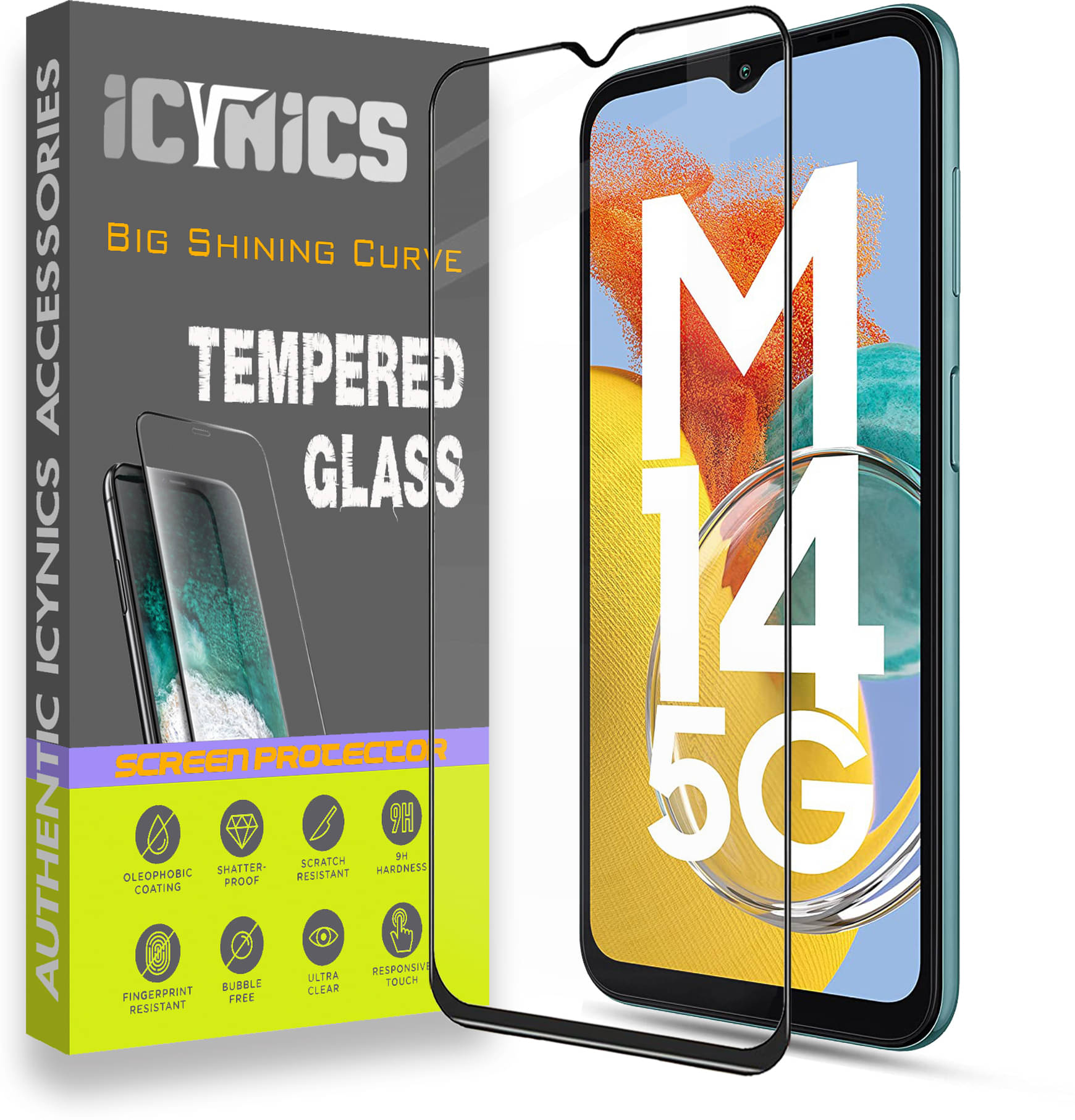    			Icynics Tempered Glass Compatible For Samsung Galaxy M14 5G ( Pack of 1 )