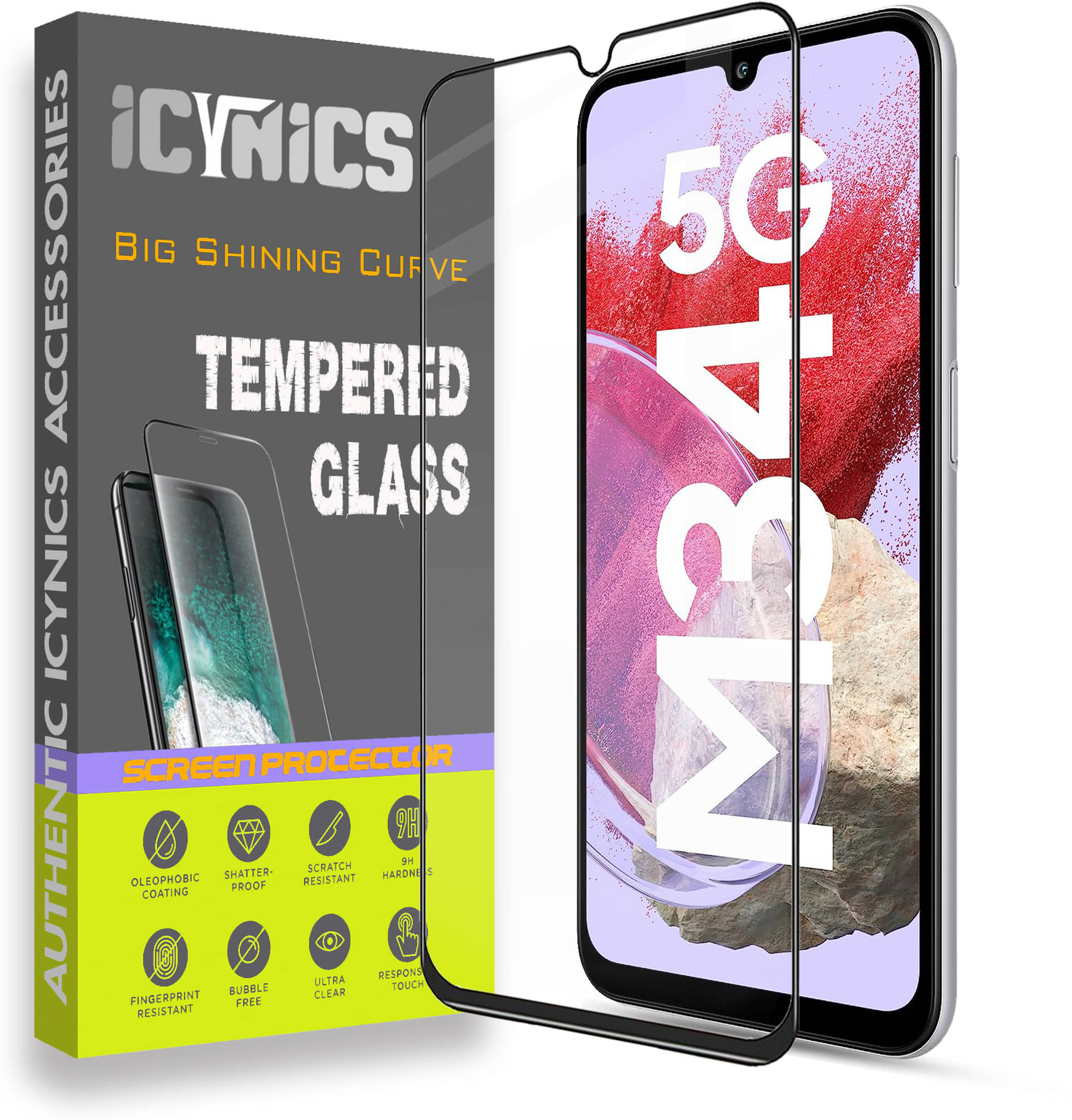 Icynics Tempered Glass Compatible For Samsung Galaxy M34 5G ( Pack of 1 )     			Icynics Tempered Glass Compatible For Samsung Galaxy M34 5G ( Pack of 1 )