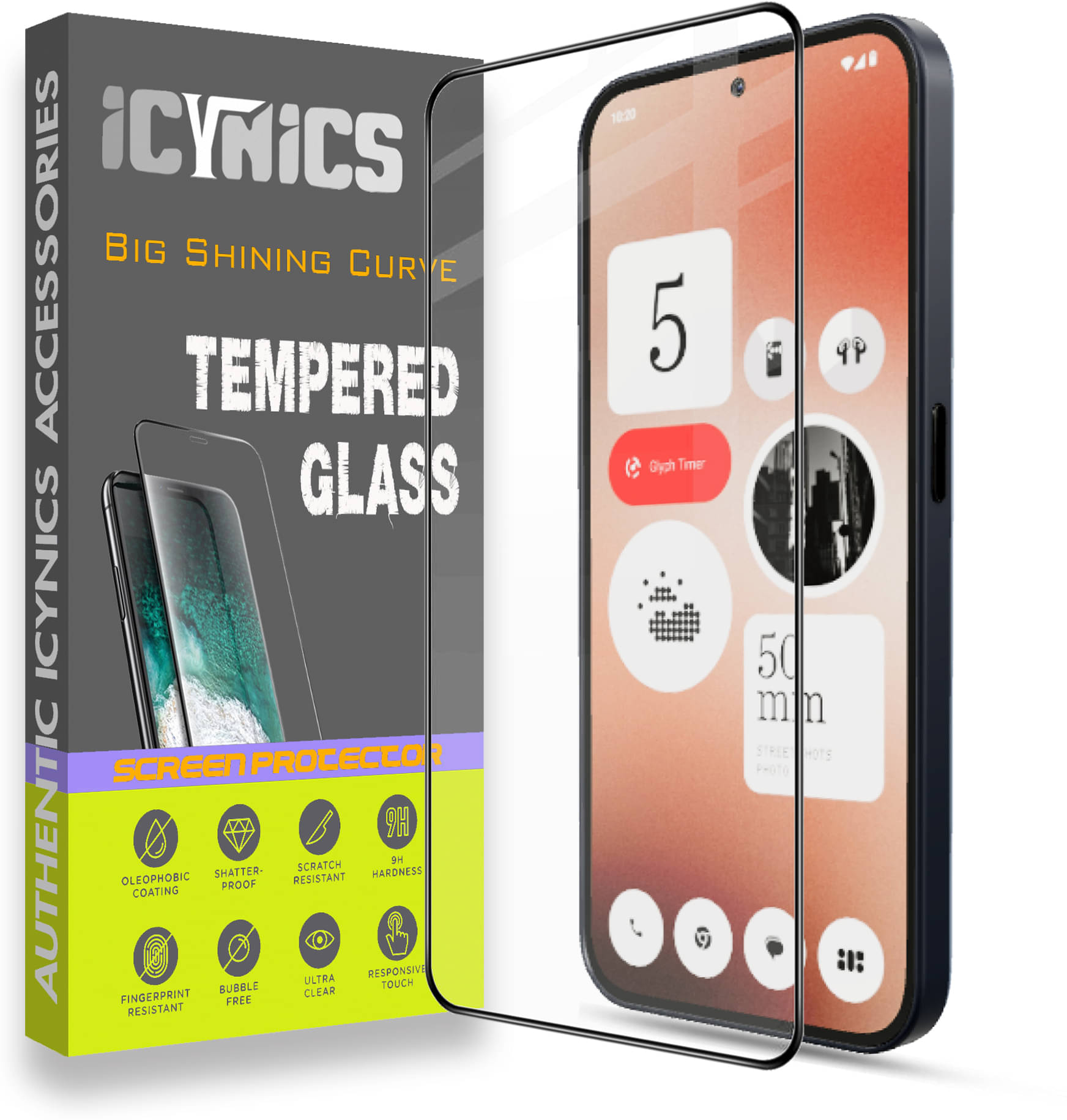 Icynics Tempered Glass Compatible For Nothing Phone (2a) ( Pack of 1 ) Icynics Tempered Glass Compatible For Nothing Phone (2a) ( Pack of 1 )