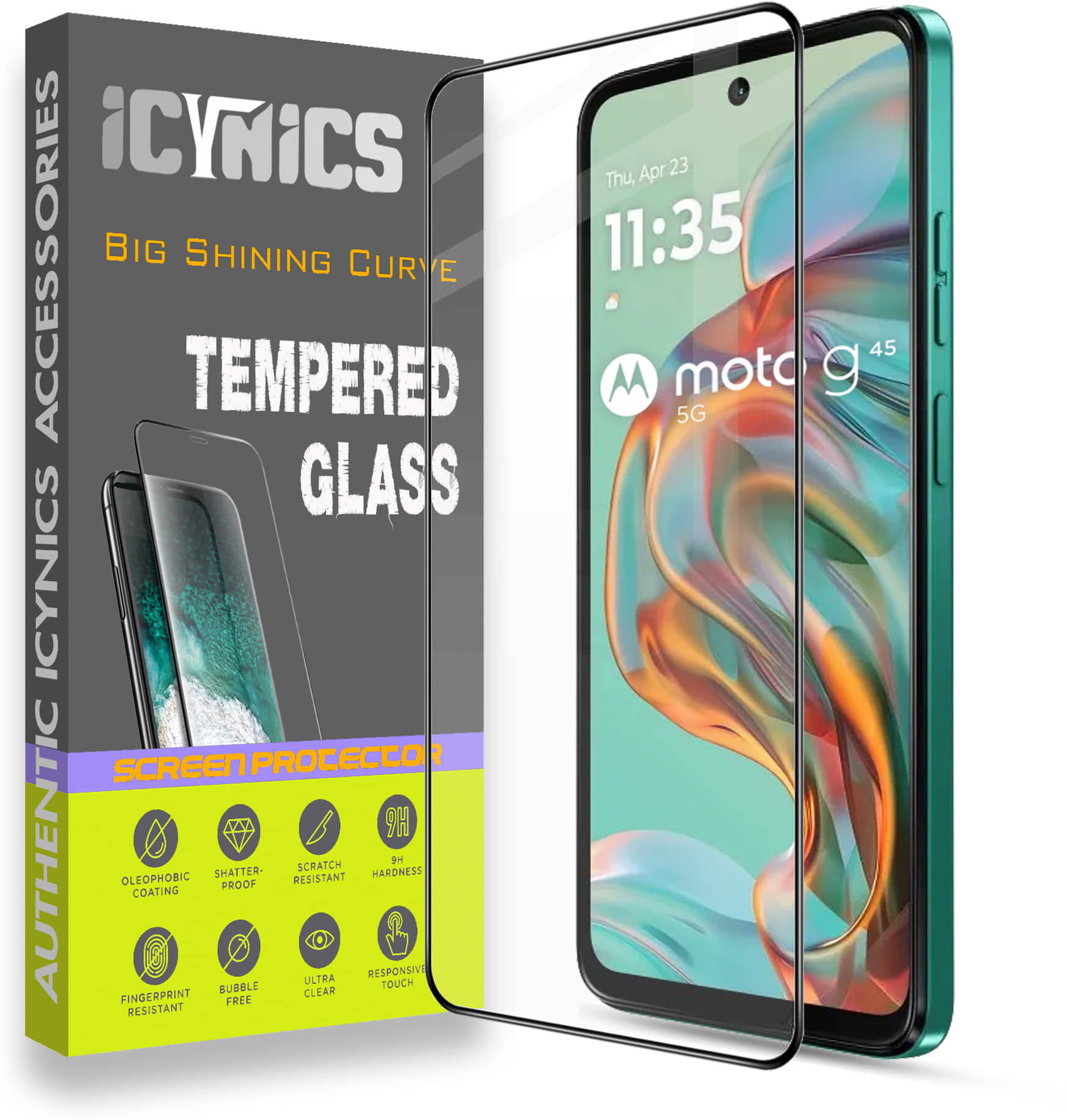 Icynics Tempered Glass Compatible For Motorola G45 5G ( Pack of 1 ) Icynics Tempered Glass Compatible For Motorola G45 5G ( Pack of 1 )