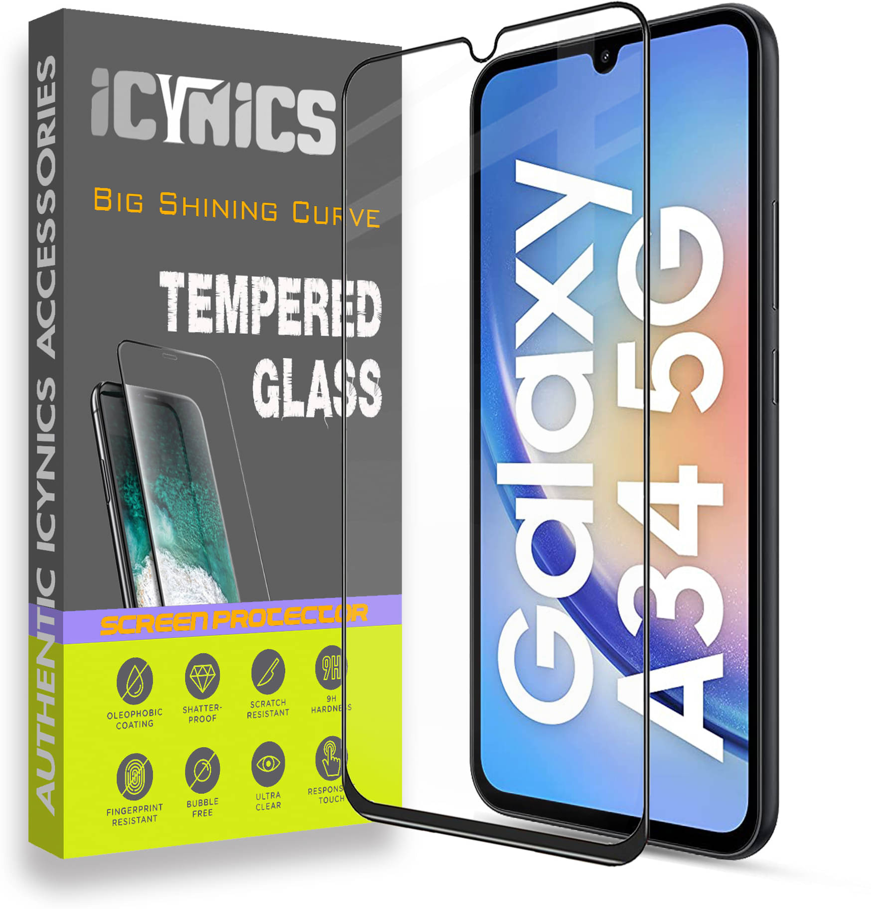     			Icynics Tempered Glass Compatible For Samsung Galaxy A34 5G ( Pack of 1 )