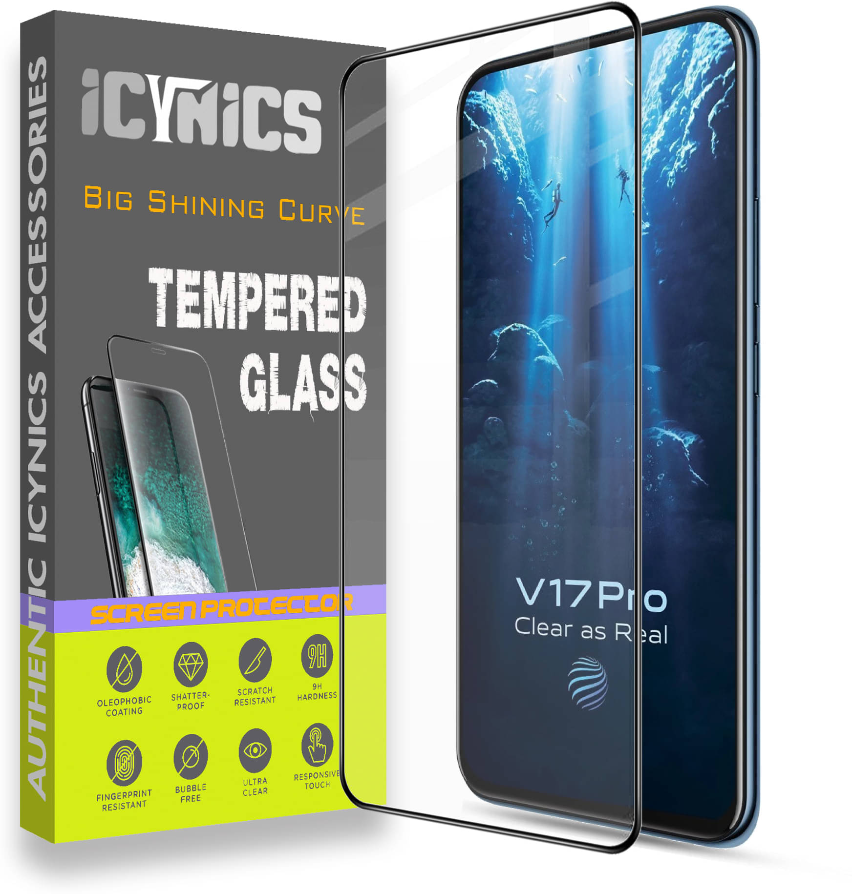 Icynics Tempered Glass Compatible For Vivo V17 Pro ( Pack of 1 ) Icynics Tempered Glass Compatible For Vivo V17 Pro ( Pack of 1 )