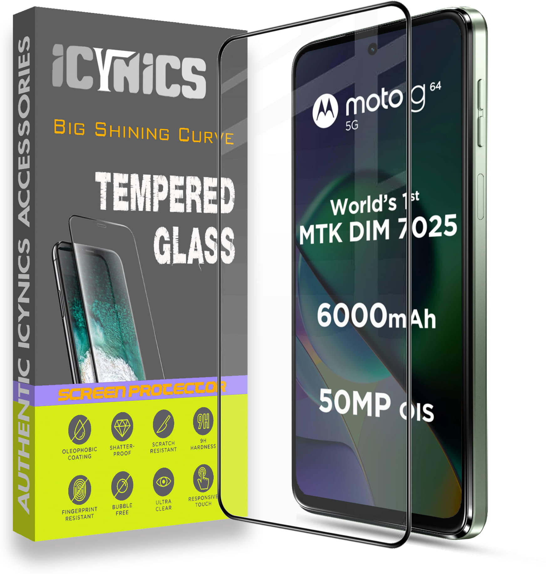 Icynics Tempered Glass Compatible For Motorola G64 5G ( Pack of 1 ) Icynics Tempered Glass Compatible For Motorola G64 5G ( Pack of 1 )