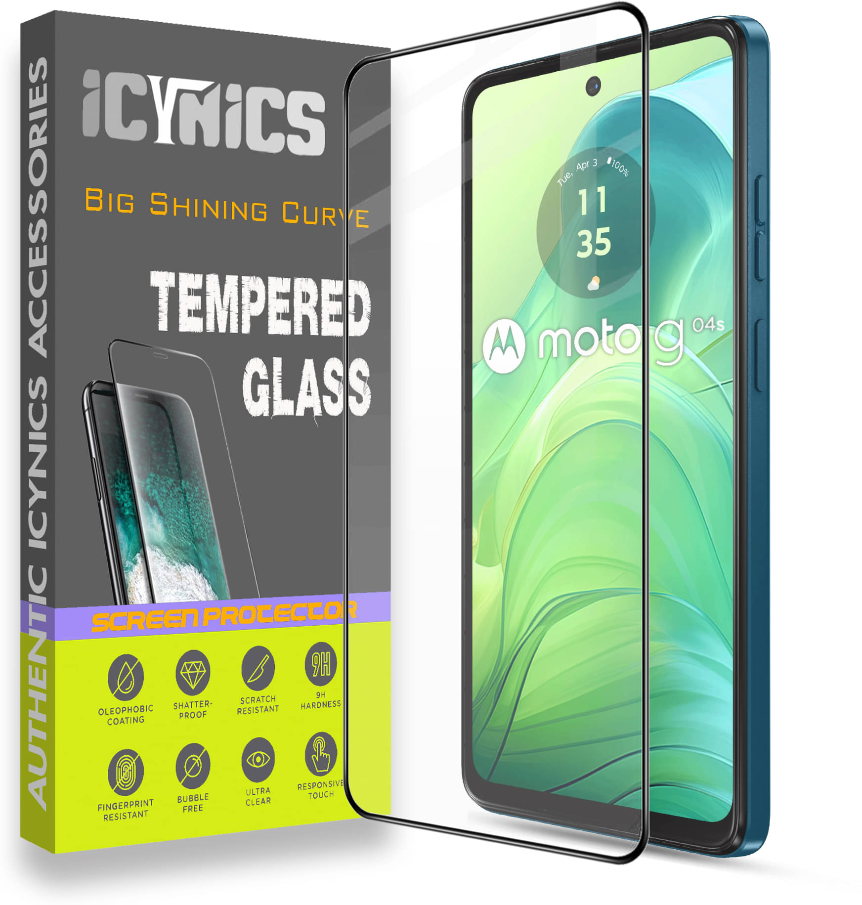 Icynics Tempered Glass Compatible For Motorola G04s ( Pack of 1 ) Icynics Tempered Glass Compatible For Motorola G04s ( Pack of 1 )