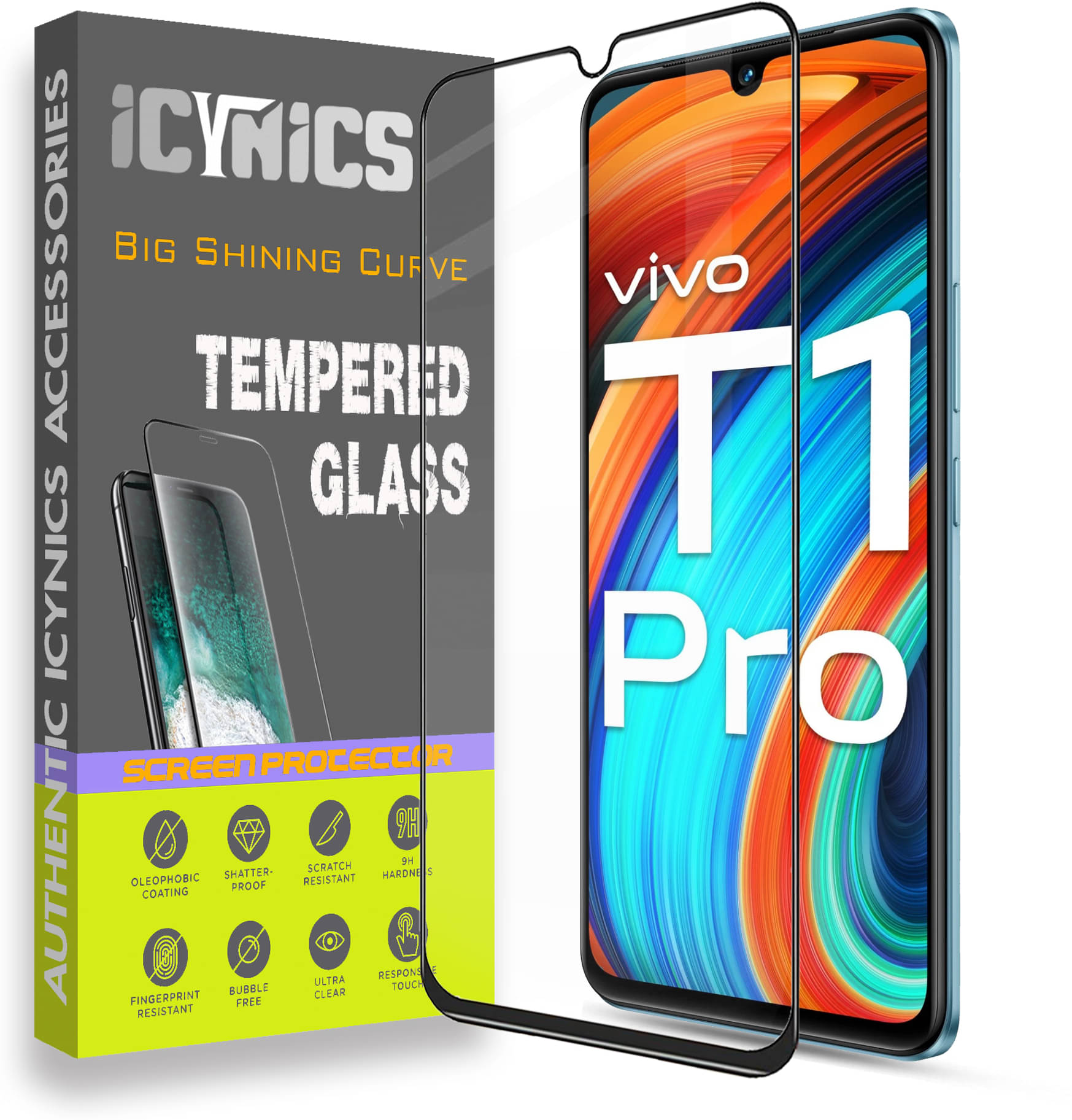 Icynics Tempered Glass Compatible For Vivo T1 Pro 5G ( Pack of 1 ) Icynics Tempered Glass Compatible For Vivo T1 Pro 5G ( Pack of 1 )