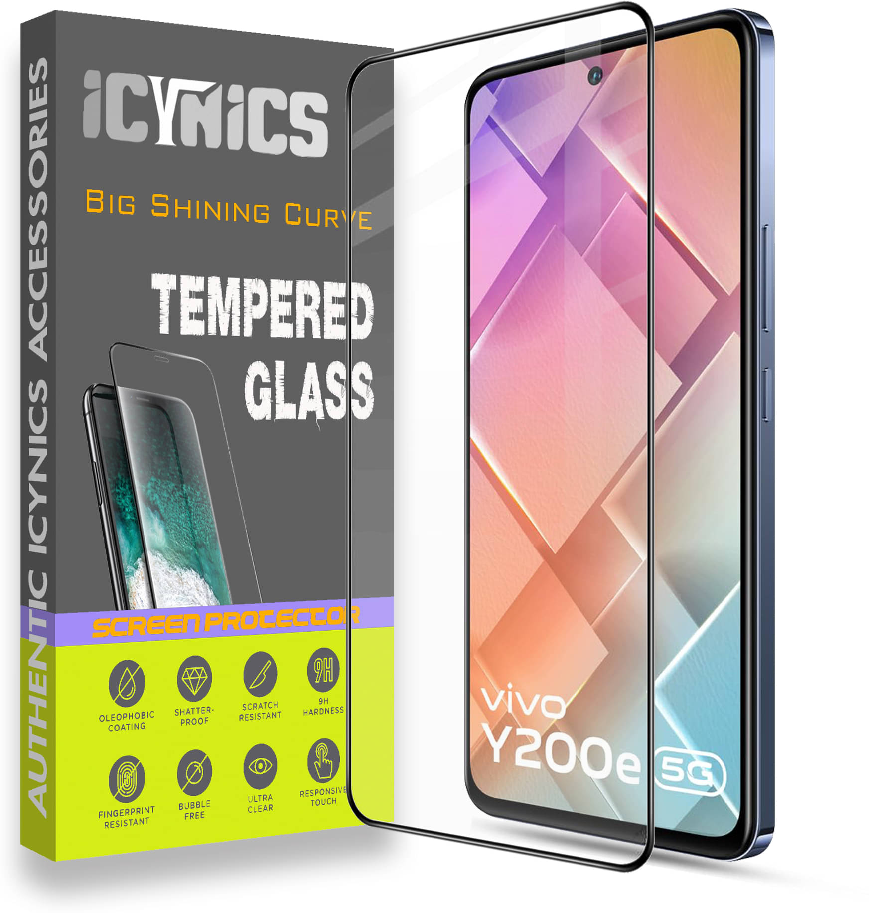     			Icynics Tempered Glass Compatible For Vivo Y200e 5G ( Pack of 1 )