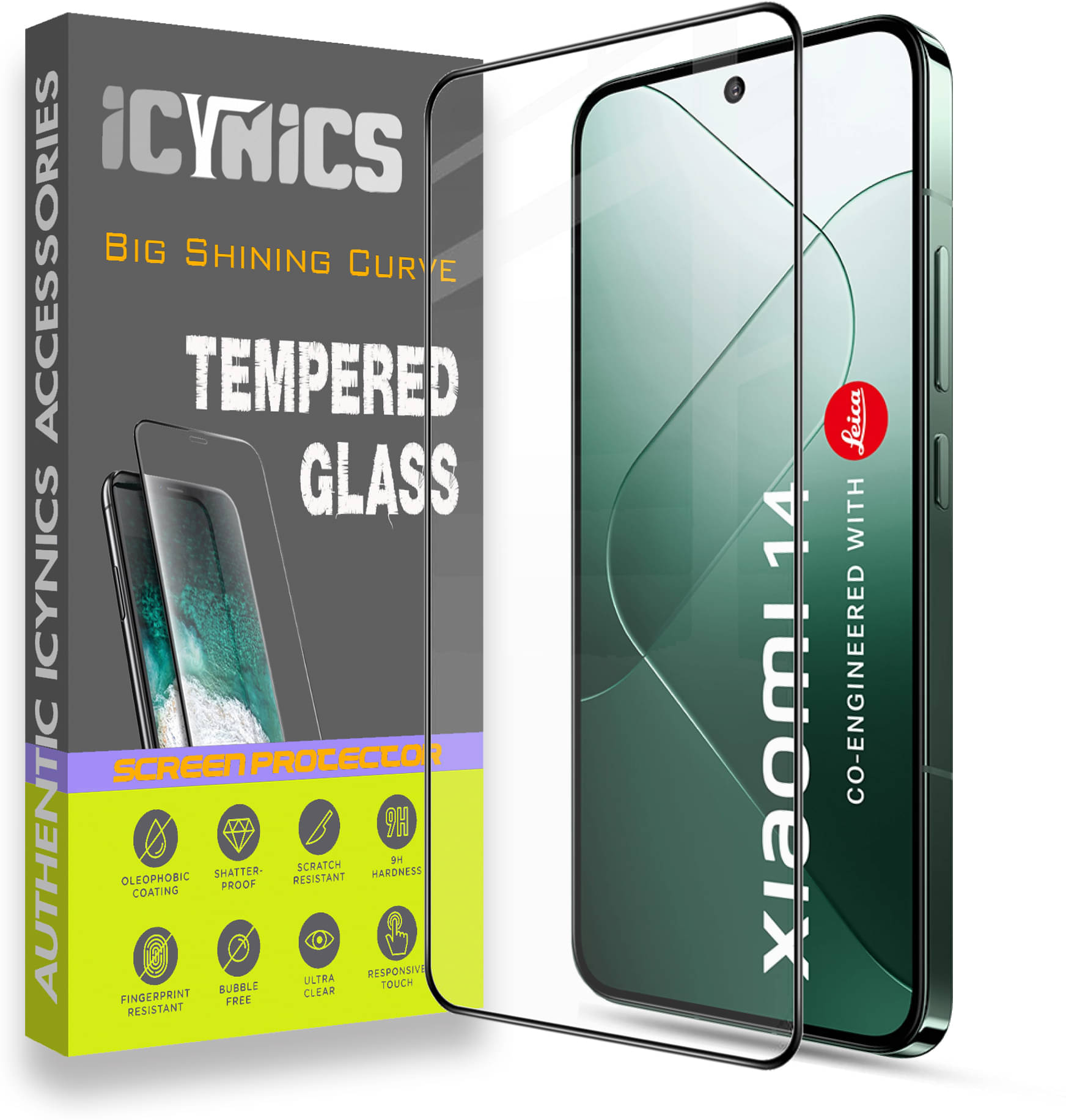 Icynics Tempered Glass Compatible For Xiaomi 14 ( Pack of 1 ) Icynics Tempered Glass Compatible For Xiaomi 14 ( Pack of 1 )