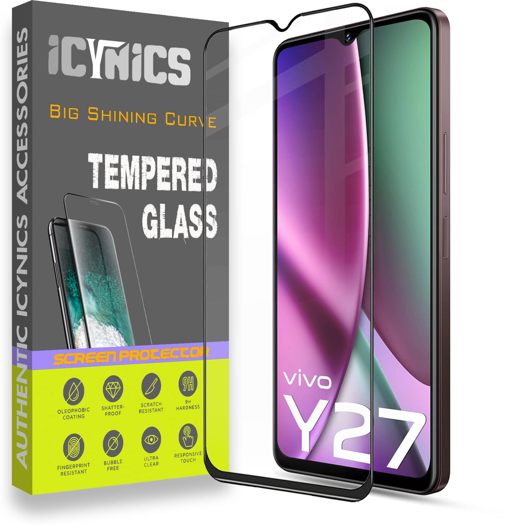     			Icynics Tempered Glass Compatible For Vivo Y27 ( Pack of 1 )