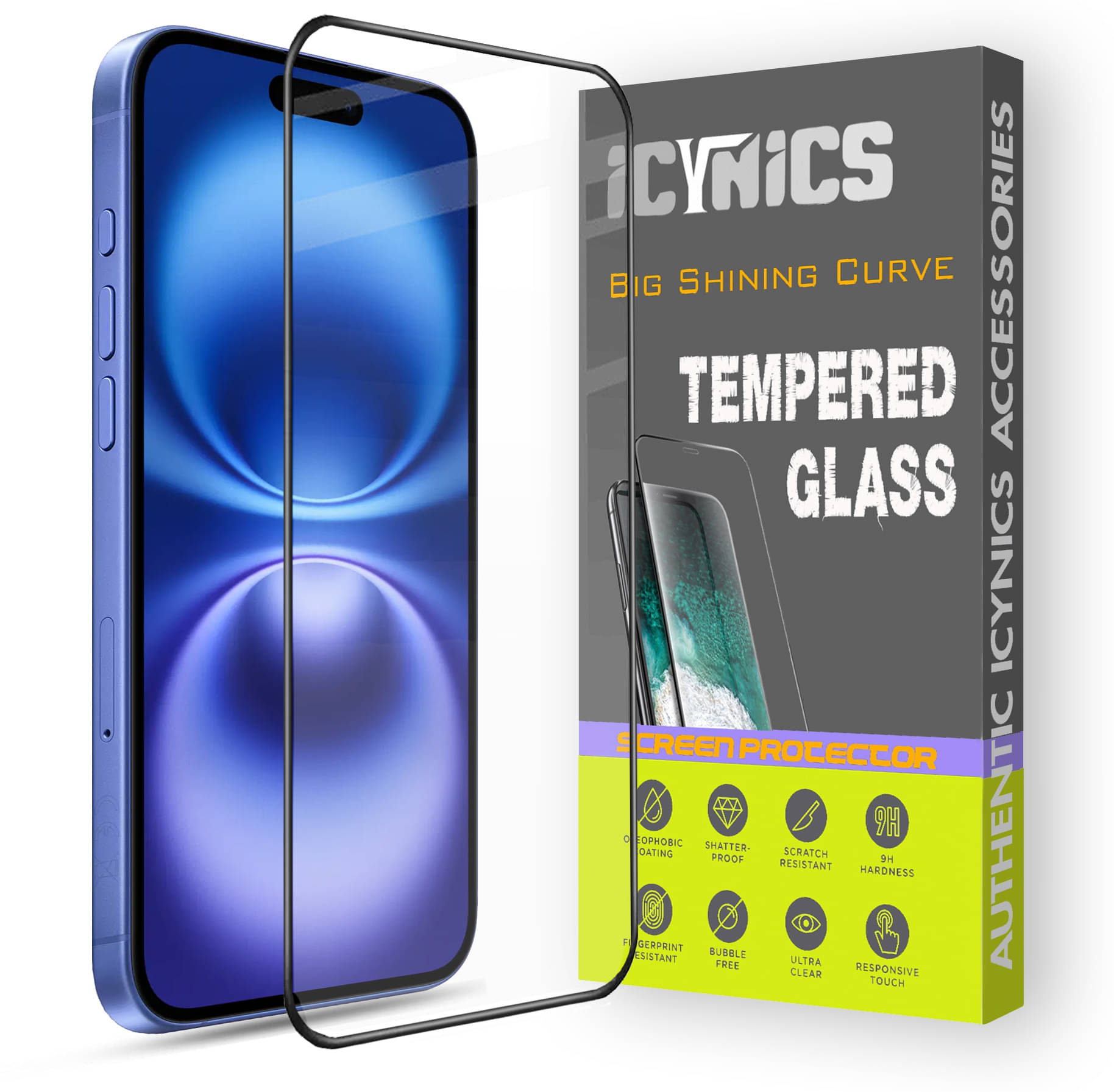 Icynics Tempered Glass Compatible For Apple iPhone 16 plus ( Pack of 1 ) Icynics Tempered Glass Compatible For Apple iPhone 16 plus ( Pack of 1 )