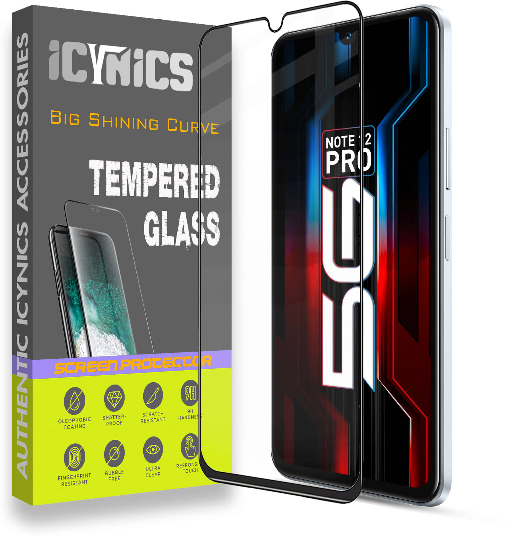     			Icynics Tempered Glass Compatible For Infinix Note 12 Pro 5G ( Pack of 1 )