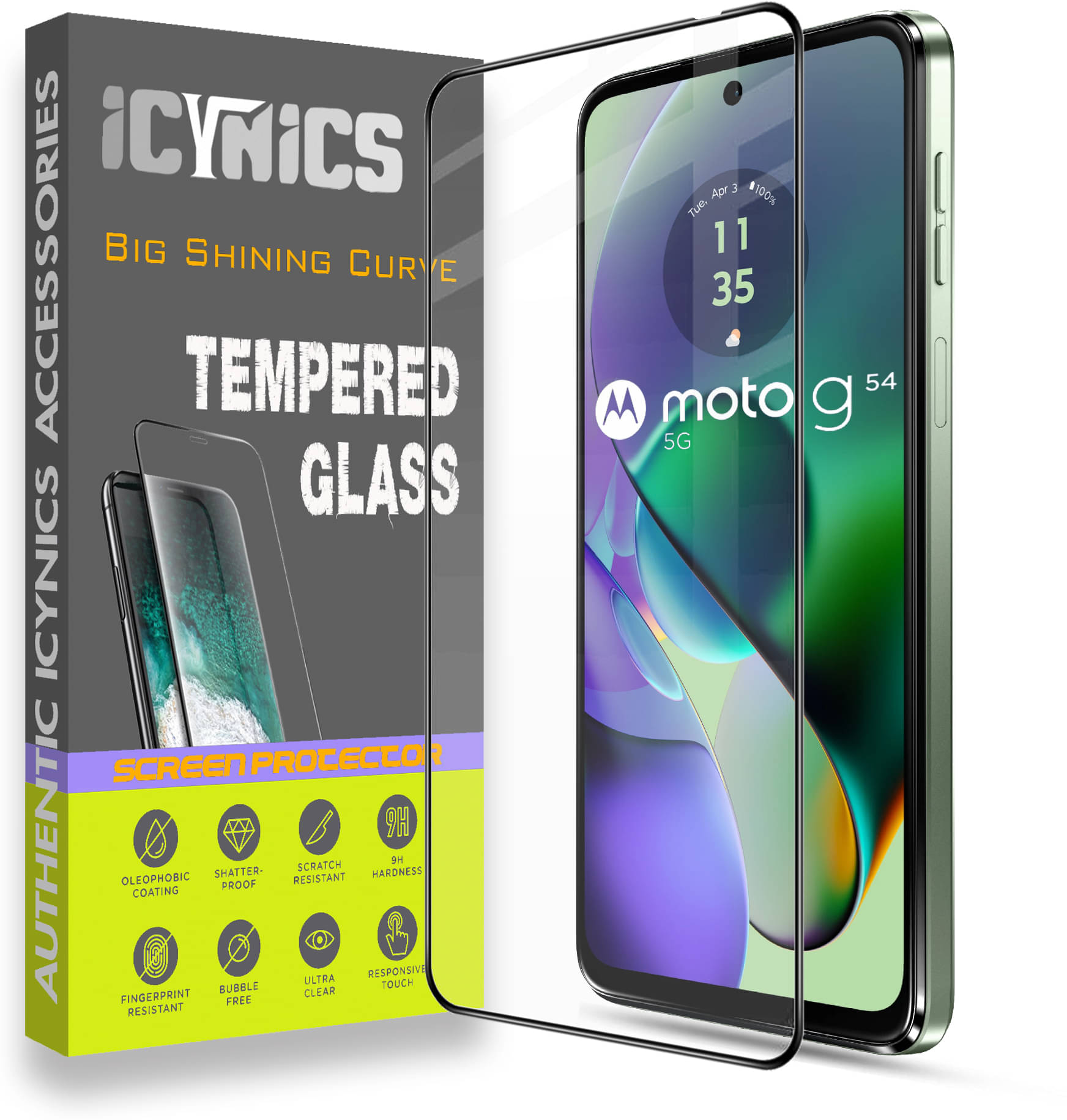     			Icynics Tempered Glass Compatible For Motorola G54 5G ( Pack of 1 )