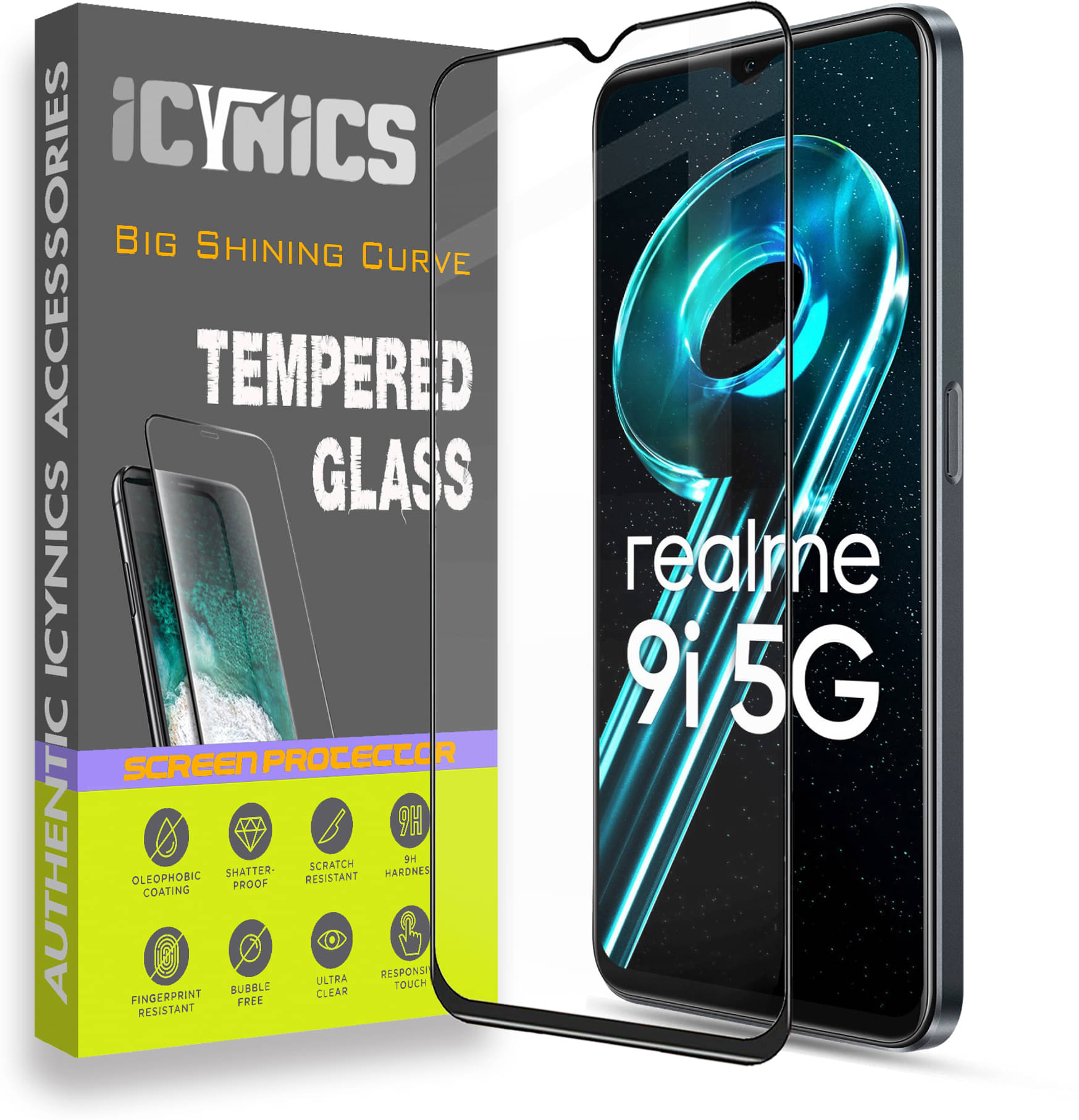     			Icynics Tempered Glass Compatible For Realme 9i 5G ( Pack of 1 )