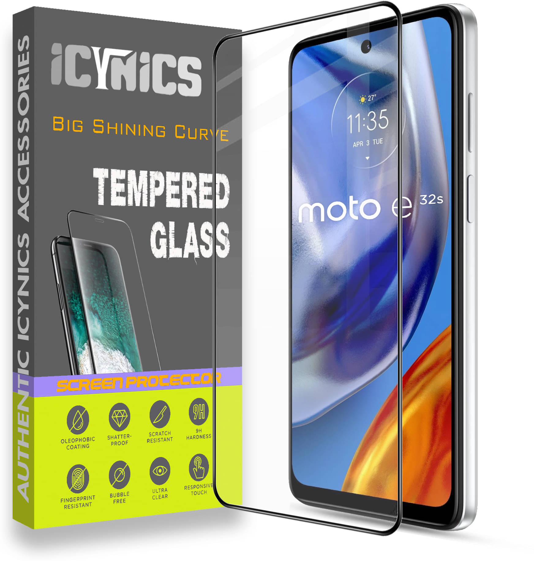 Icynics Tempered Glass Compatible For Motorola Moto E32s ( Pack of 1 ) Icynics Tempered Glass Compatible For Motorola Moto E32s ( Pack of 1 )