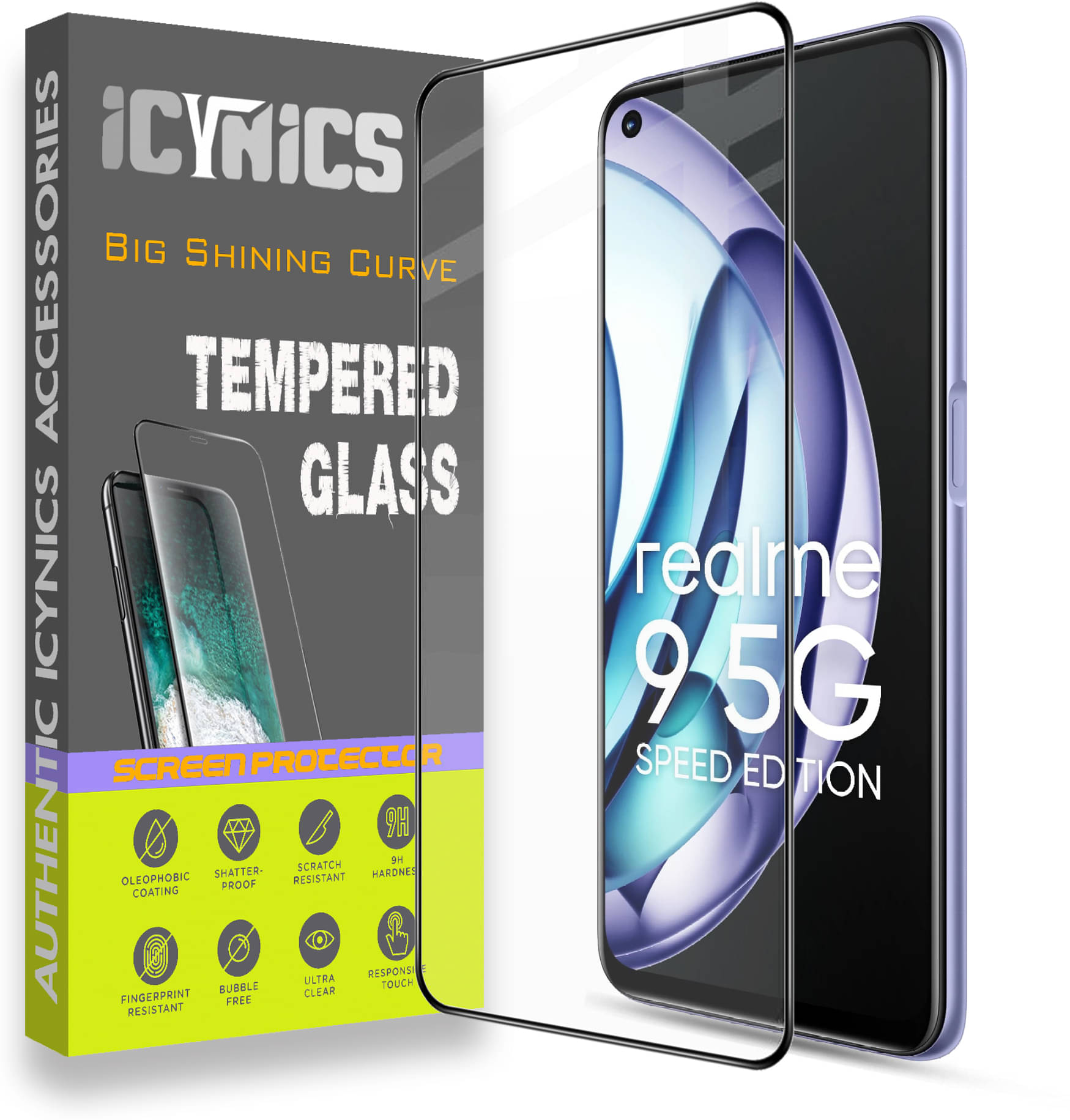 Icynics Tempered Glass Compatible For Realme 9 5G Speed Edition ( Pack of 1 ) Icynics Tempered Glass Compatible For Realme 9 5G Speed Edition ( Pack of 1 )