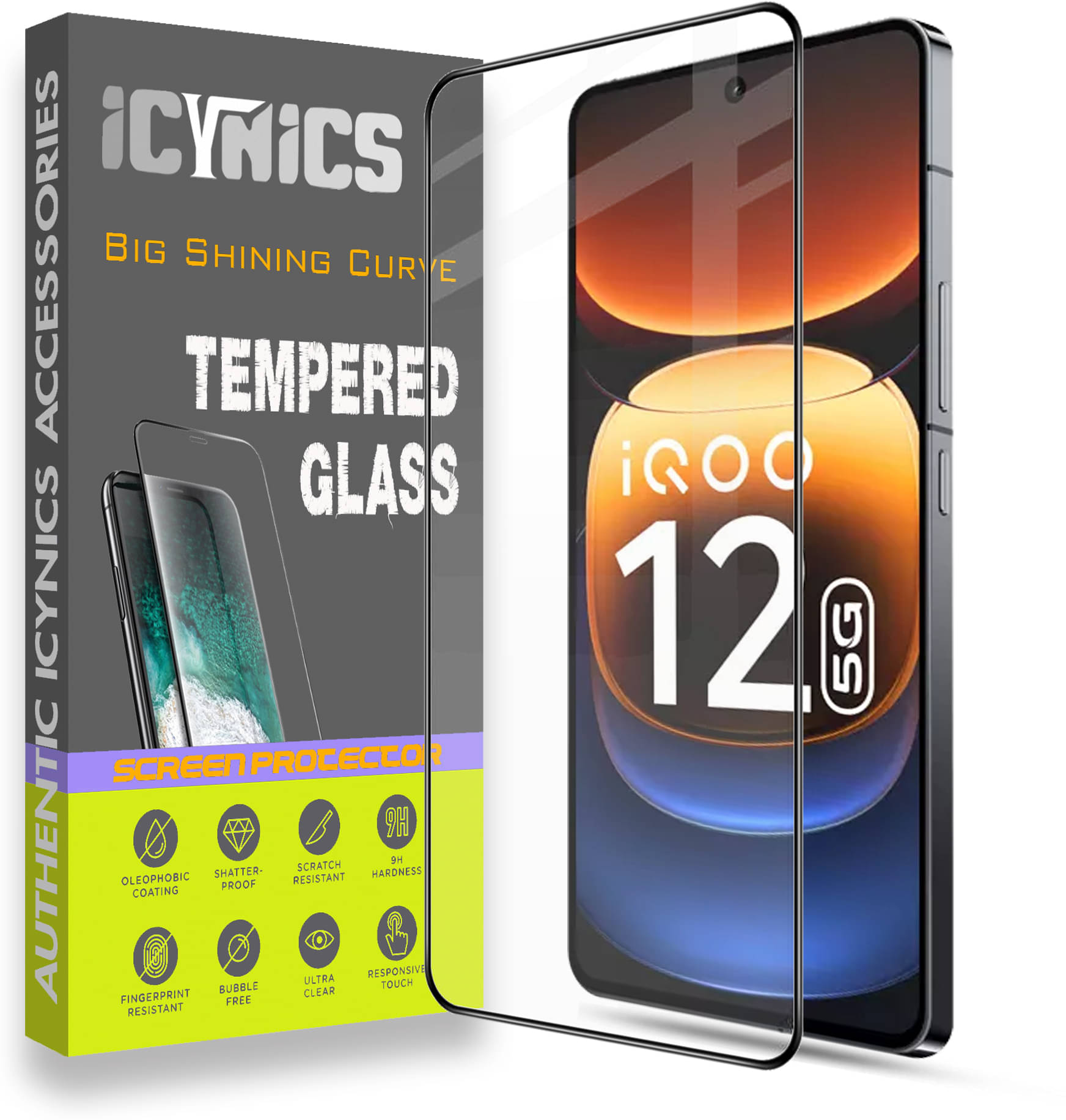     			Icynics Tempered Glass Compatible For IQOO 12 5G ( Pack of 1 )