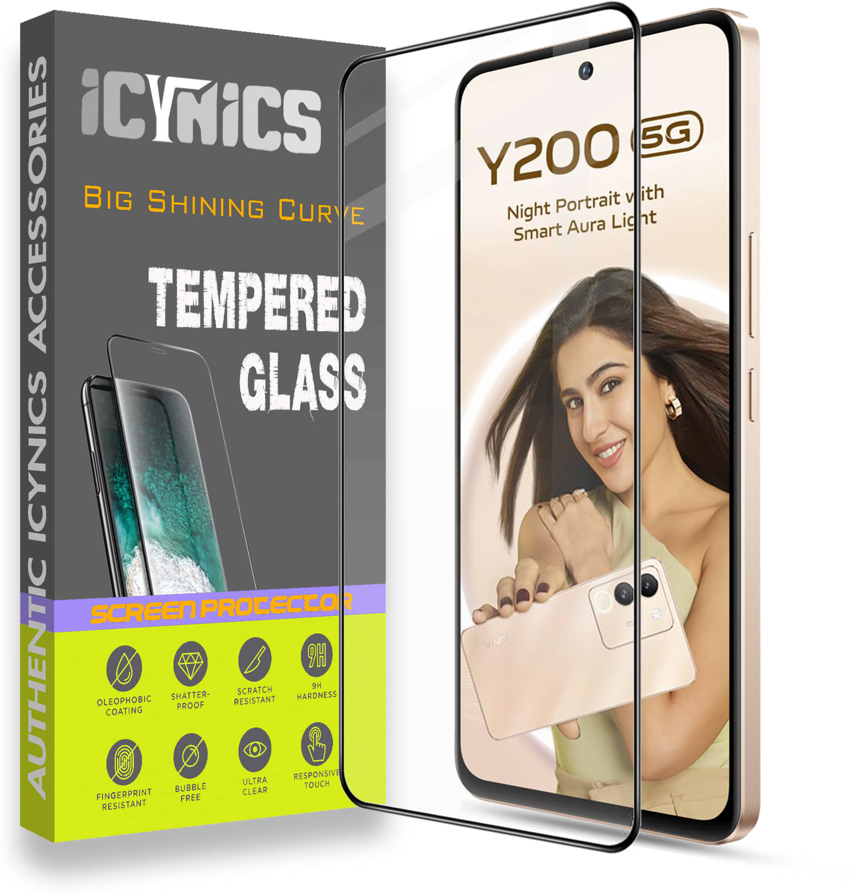     			Icynics Tempered Glass Compatible For Vivo Y200 ( Pack of 1 )