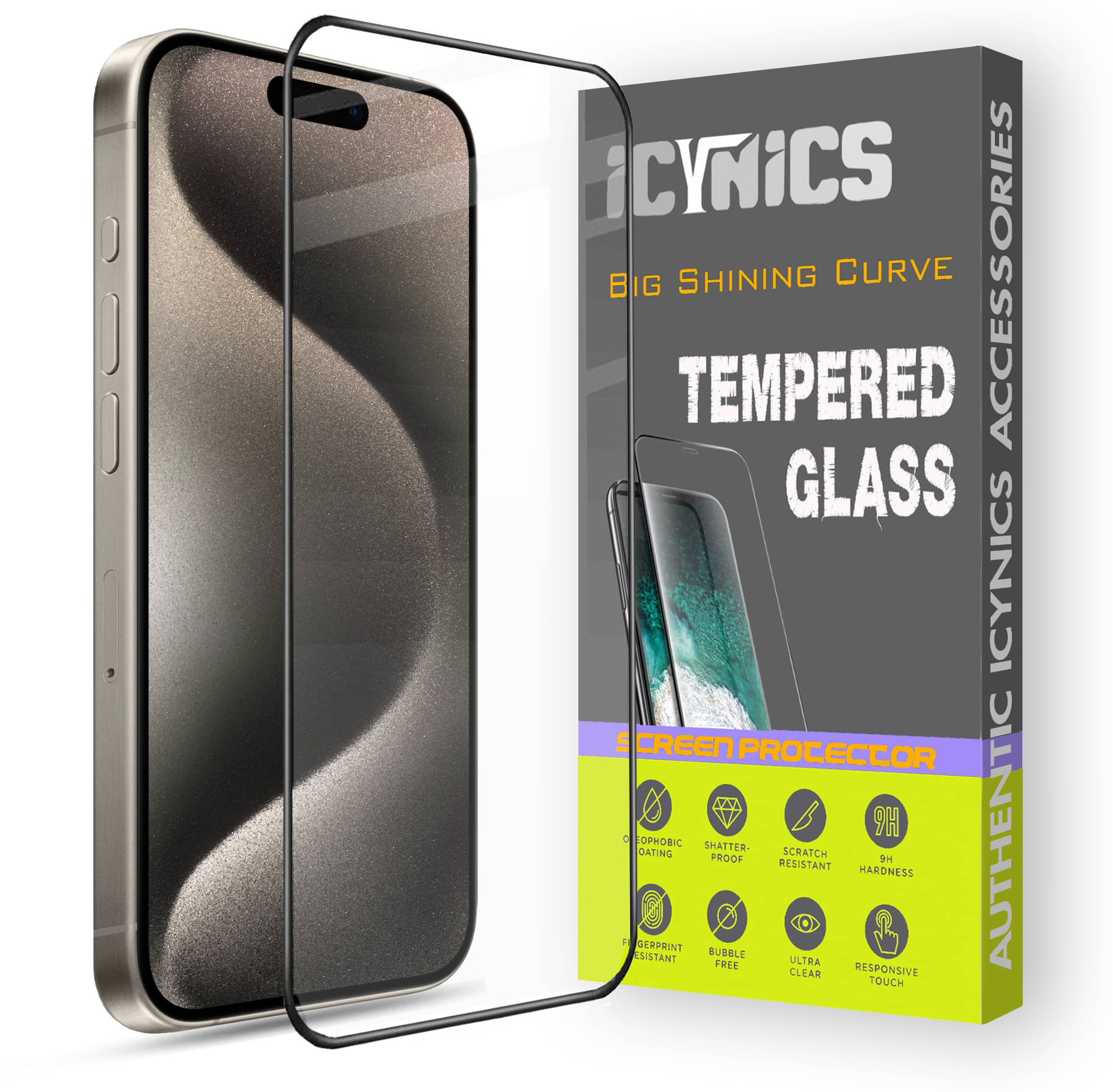 Icynics Tempered Glass Compatible For Apple iPhone 15 Pro ( Pack of 1 ) Icynics Tempered Glass Compatible For Apple iPhone 15 Pro ( Pack of 1 )