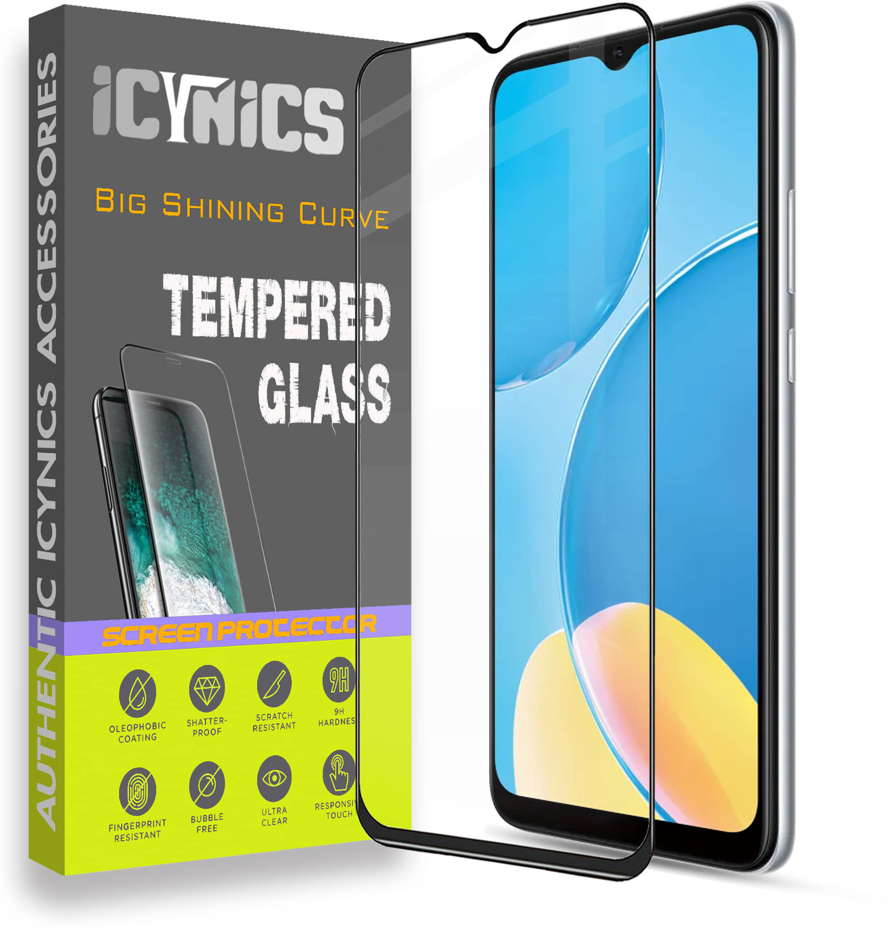 Icynics Tempered Glass Compatible For Oppo A15 ( Pack of 1 ) Icynics Tempered Glass Compatible For Oppo A15 ( Pack of 1 )