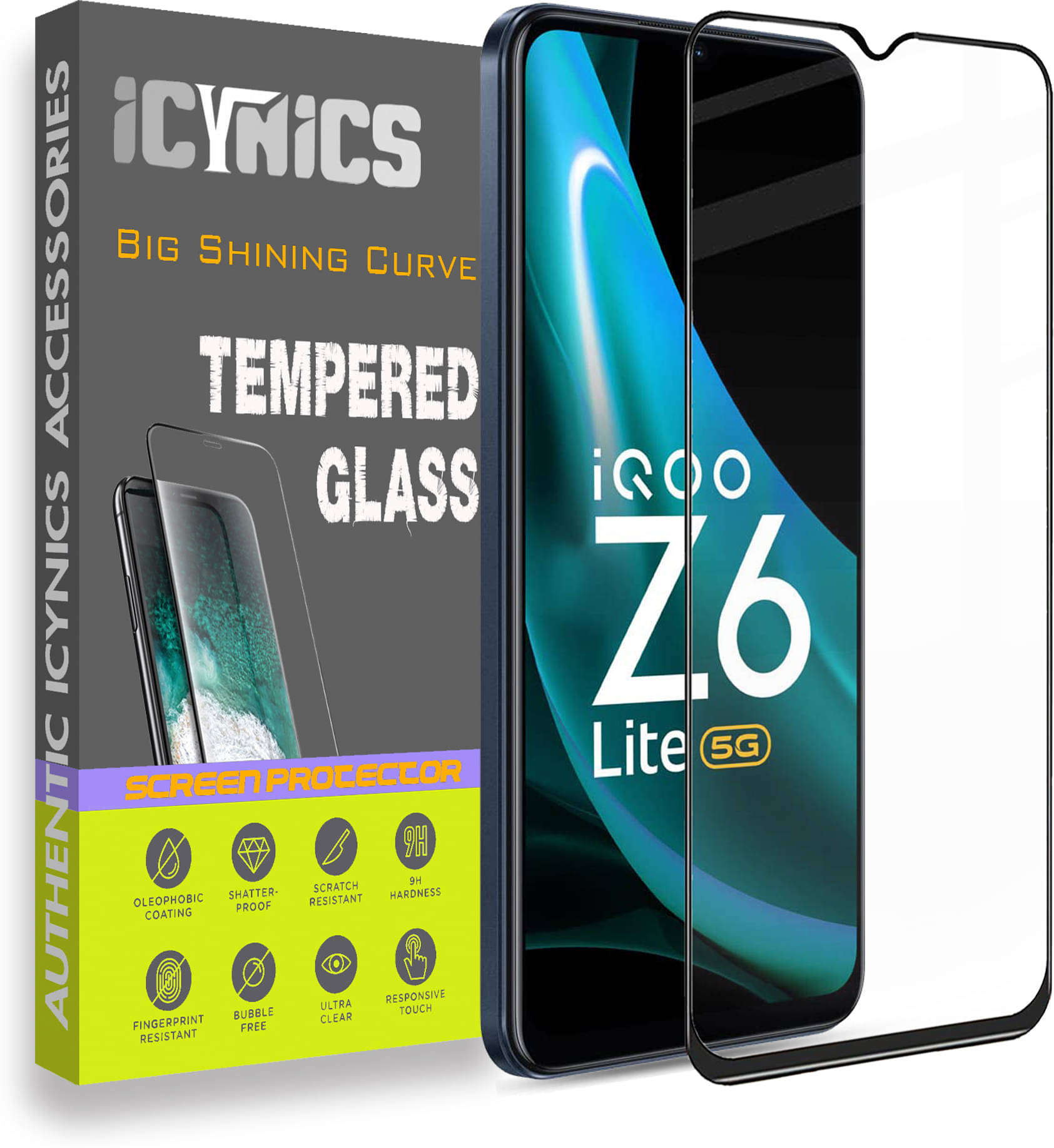     			Icynics Tempered Glass Compatible For iQoo Z6 Lite 5G ( Pack of 1 )