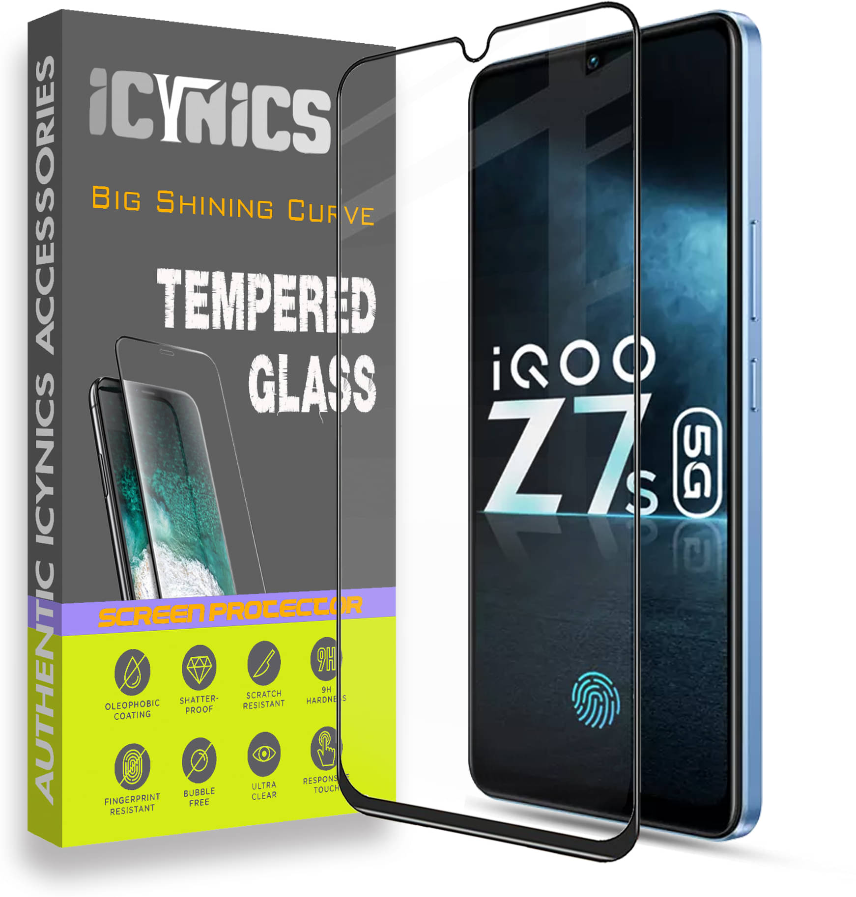 Icynics Tempered Glass Compatible For iQoo Z7s 5G ( Pack of 1 ) Icynics Tempered Glass Compatible For iQoo Z7s 5G ( Pack of 1 )