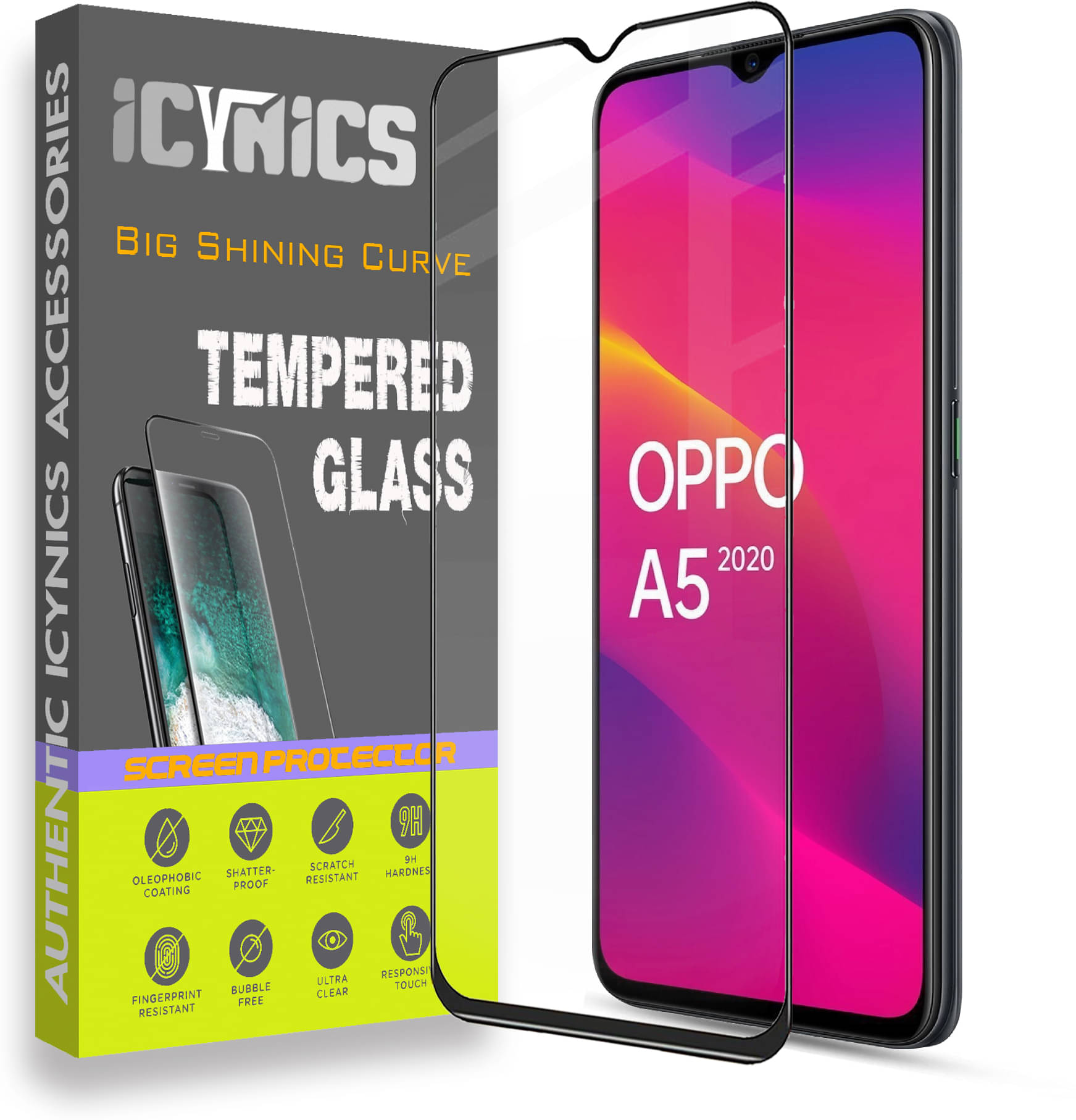 Icynics Tempered Glass Compatible For Oppo A5 2020 ( Pack of 1 ) Icynics Tempered Glass Compatible For Oppo A5 2020 ( Pack of 1 )