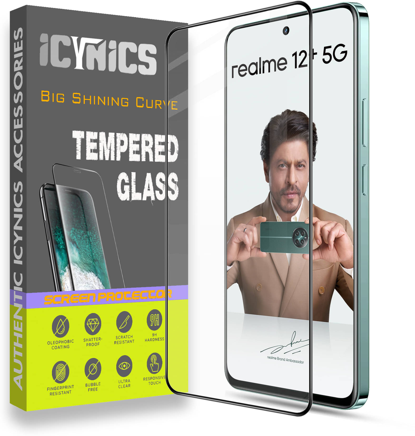 Icynics Tempered Glass Compatible For Realme 12 Plus 5G ( Pack of 1 ) Icynics Tempered Glass Compatible For Realme 12 Plus 5G ( Pack of 1 )