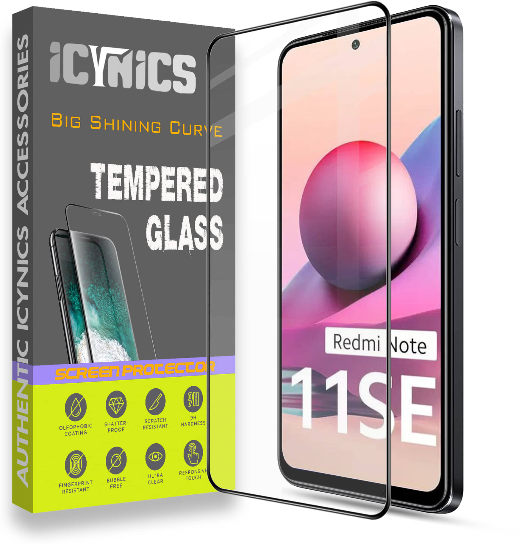     			Icynics Tempered Glass Compatible For Xiaomi Redmi NOTE 11 SE ( Pack of 1 )
