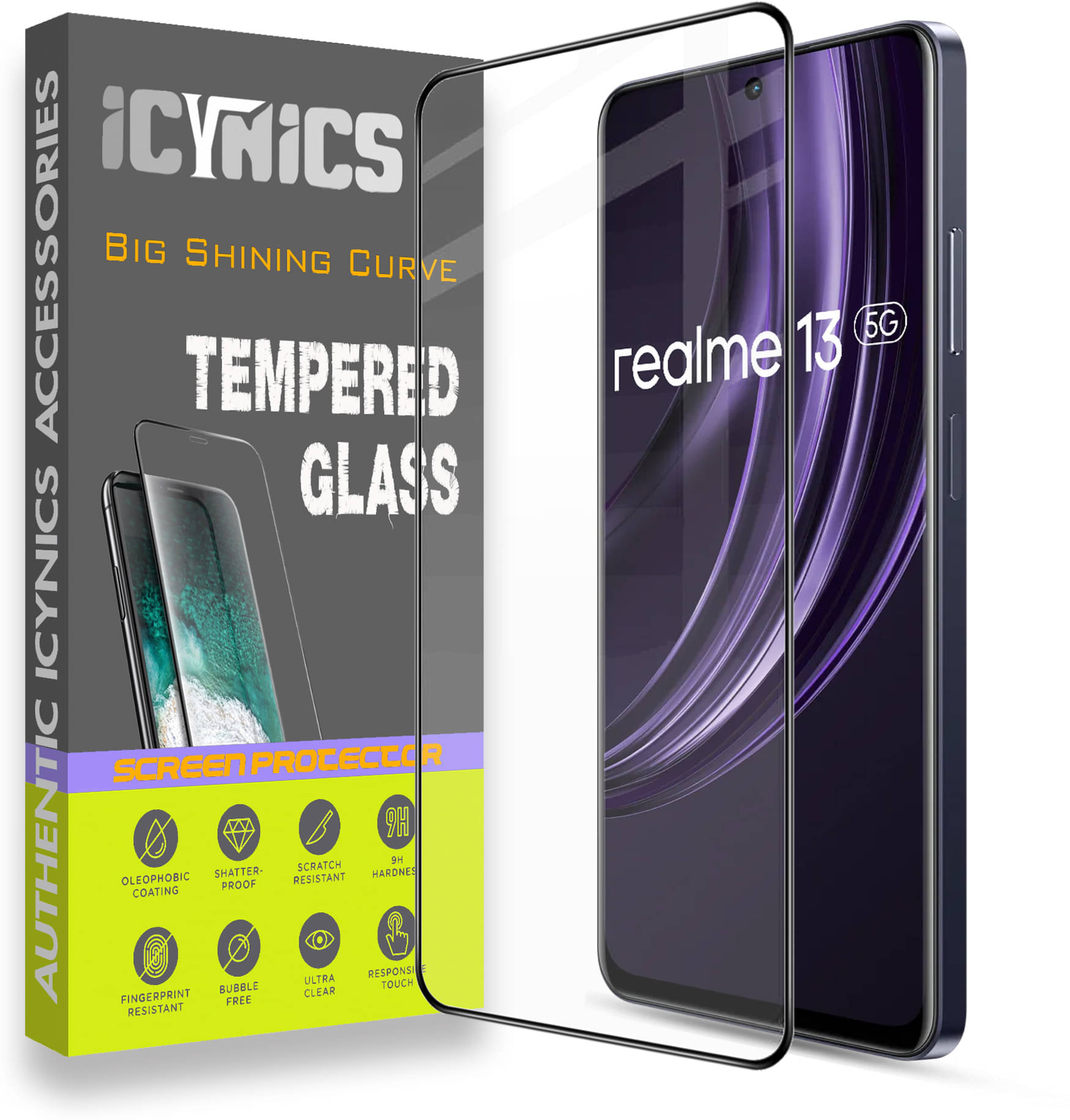 Icynics Tempered Glass Compatible For realme 13 5G ( Pack of 1 ) Icynics Tempered Glass Compatible For realme 13 5G ( Pack of 1 )