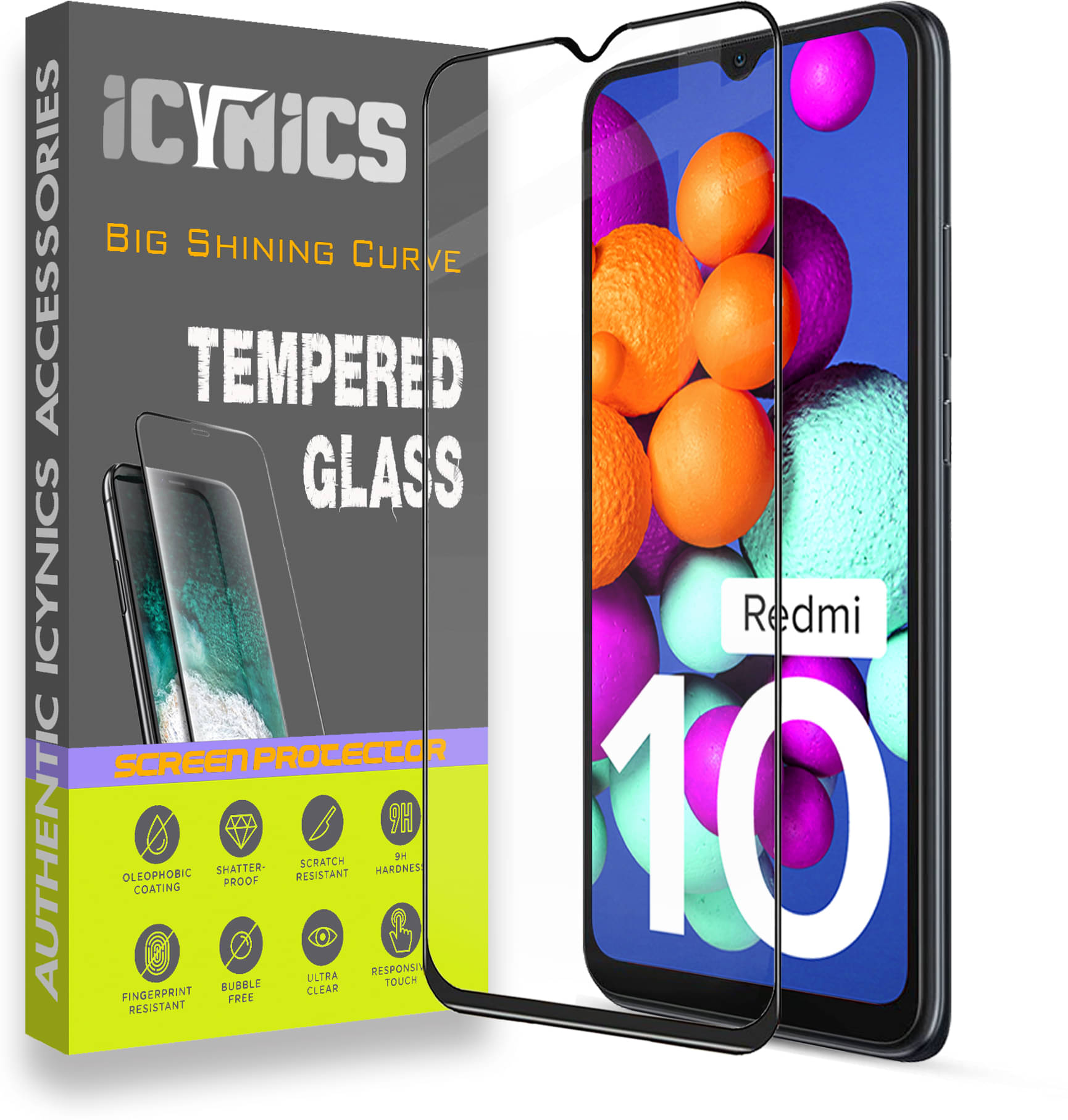     			Icynics Tempered Glass Compatible For Xiaomi Redmi 10 ( Pack of 1 )