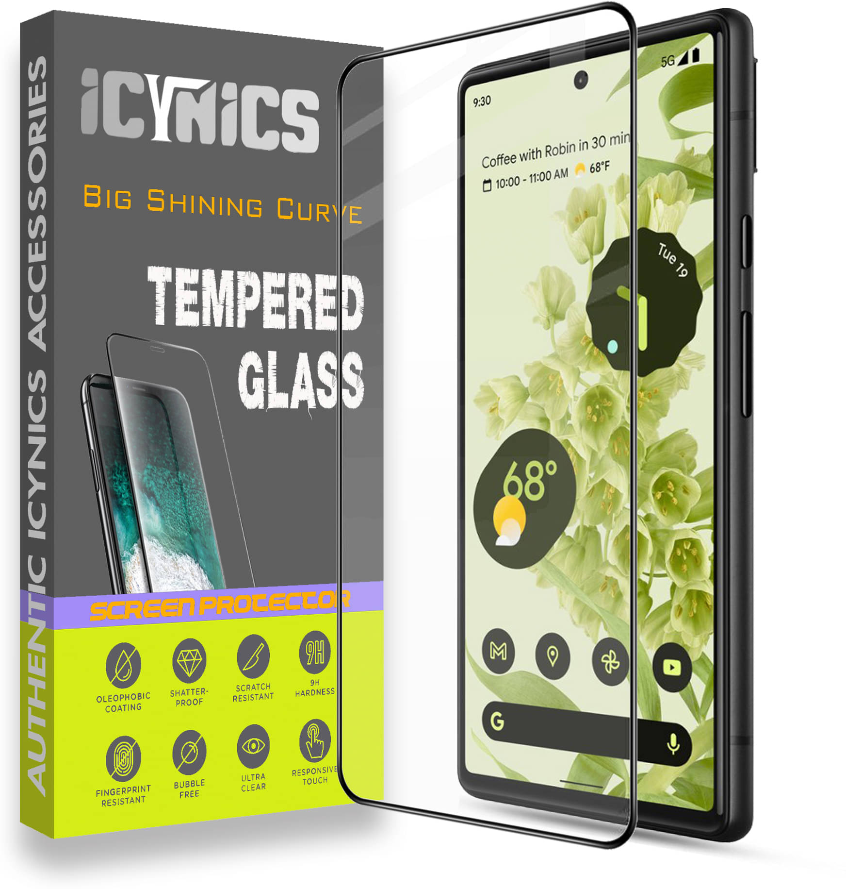 Icynics Tempered Glass Compatible For Google Pixel 6 ( Pack of 1 ) Icynics Tempered Glass Compatible For Google Pixel 6 ( Pack of 1 )