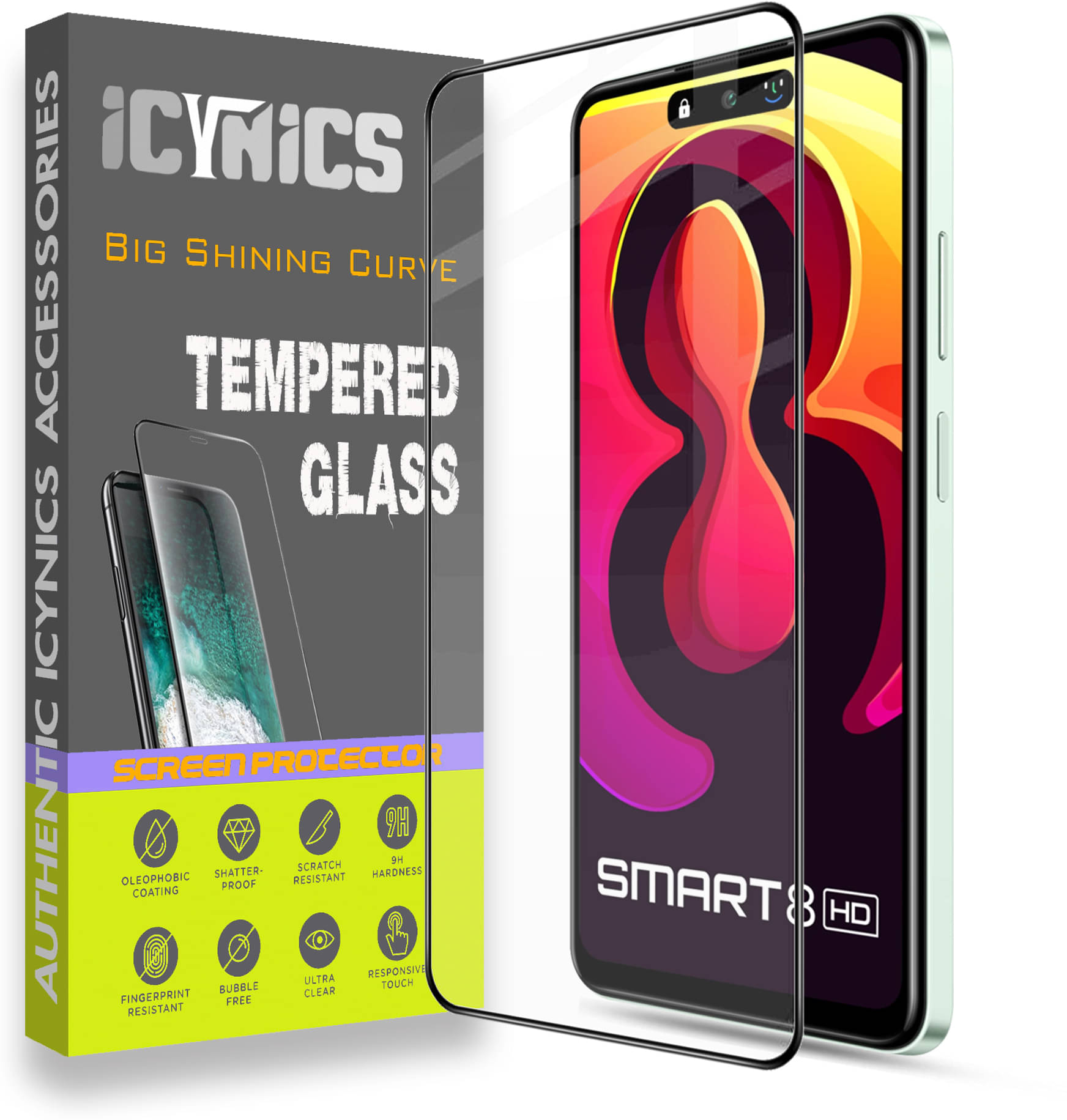     			Icynics Tempered Glass Compatible For Infinix Smart 8 HD ( Pack of 1 )