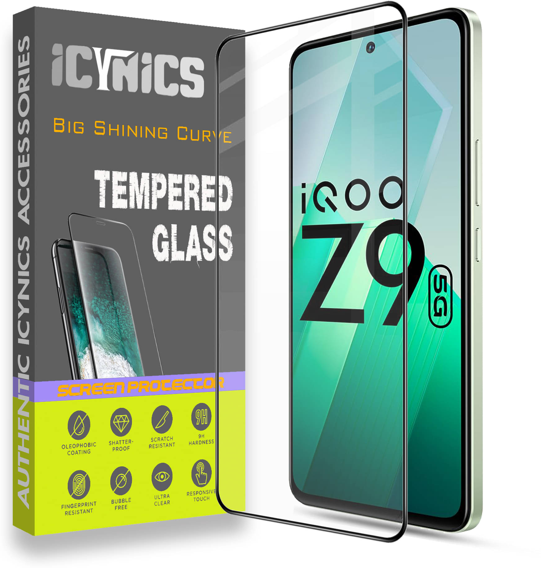     			Icynics Tempered Glass Compatible For iQOO Z9 5G ( Pack of 1 )