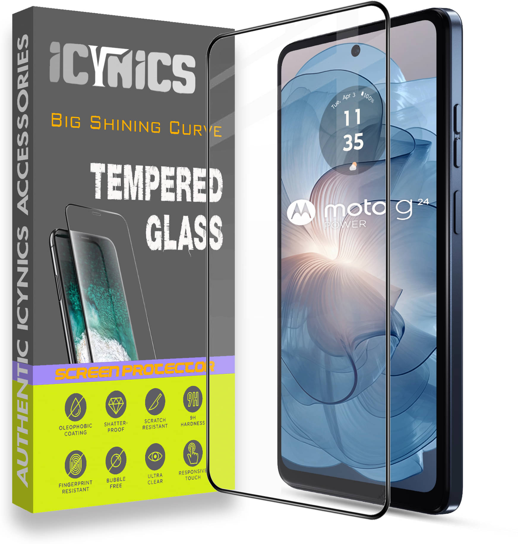 Icynics Tempered Glass Compatible For MOTOROLA G24 Power ( Pack of 1 ) Icynics Tempered Glass Compatible For MOTOROLA G24 Power ( Pack of 1 )