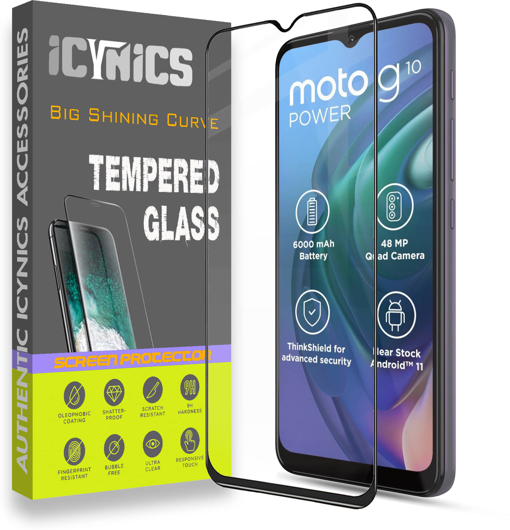     			Icynics Tempered Glass Compatible For Motorola G10 Power ( Pack of 1 )