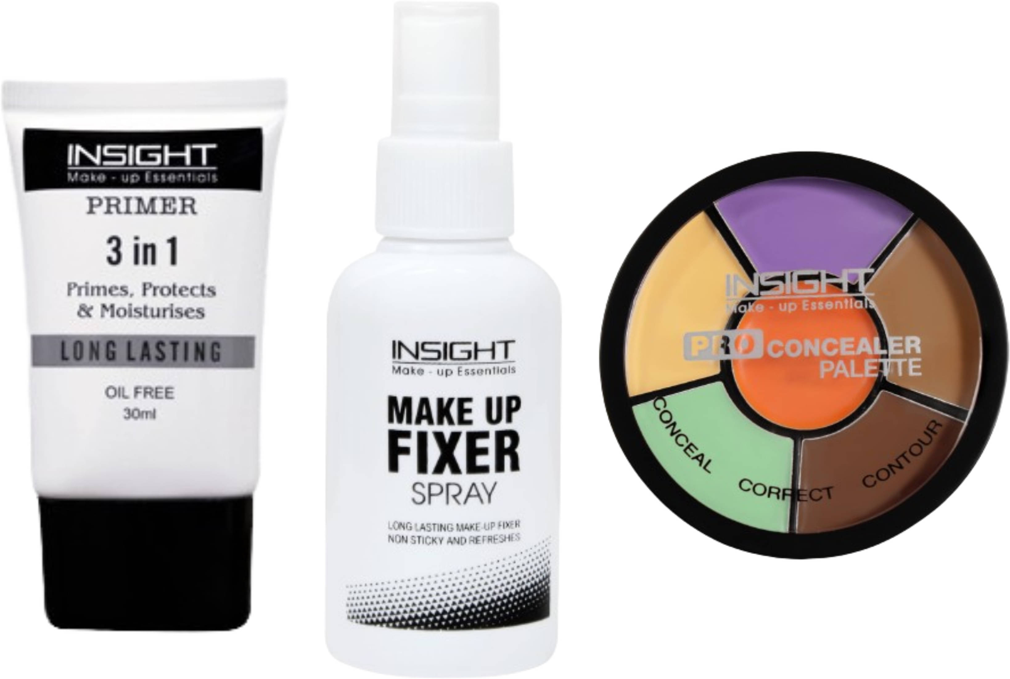 Insight Makeup Kit Primer Concealer Palette Makeup Fixer, Complete Base Set (Pack of 3) Insight Makeup Kit Primer Concealer Palette Makeup Fixer, Complete Base Set (Pack of 3)