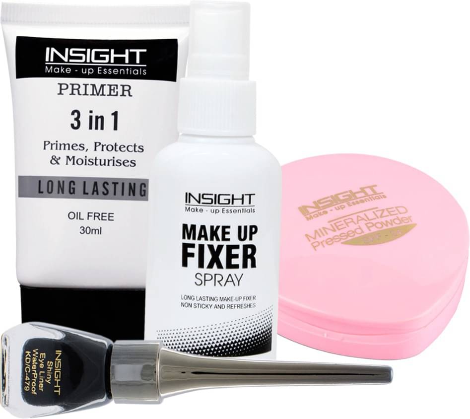     			Insight Makeup Kit Primer Compact Powder Makeup Fixer With Intense Eyeliner (Pack of 4)