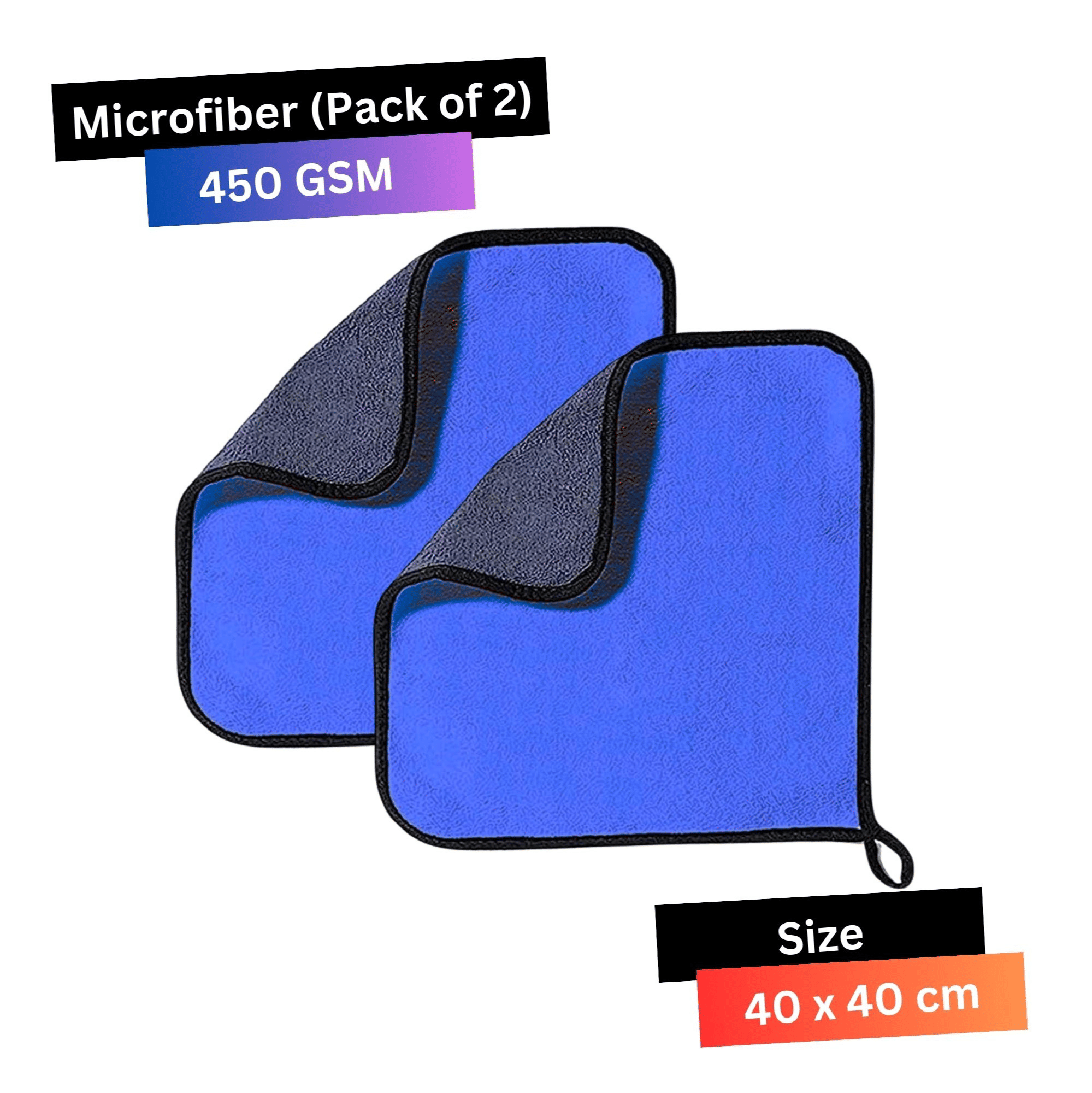     			KLEANSHINE Blue 450 GSM Microfiber Cloth For Automobile ( Pack of 2 )