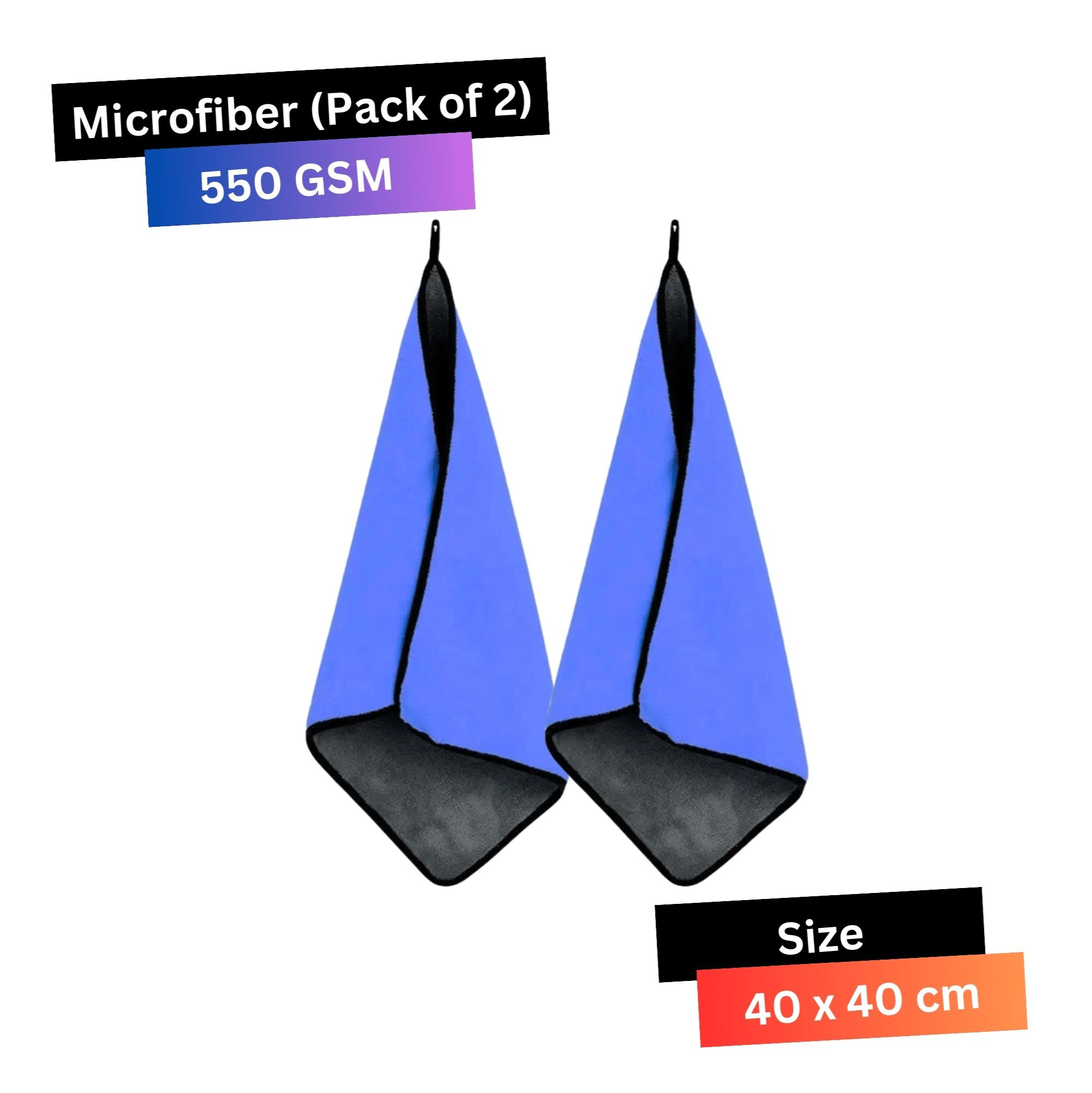 KLEANSHINE Blue 550 GSM Microfiber Cloth For Automobile ( Pack of 2 ) KLEANSHINE Blue 550 GSM Microfiber Cloth For Automobile ( Pack of 2 )
