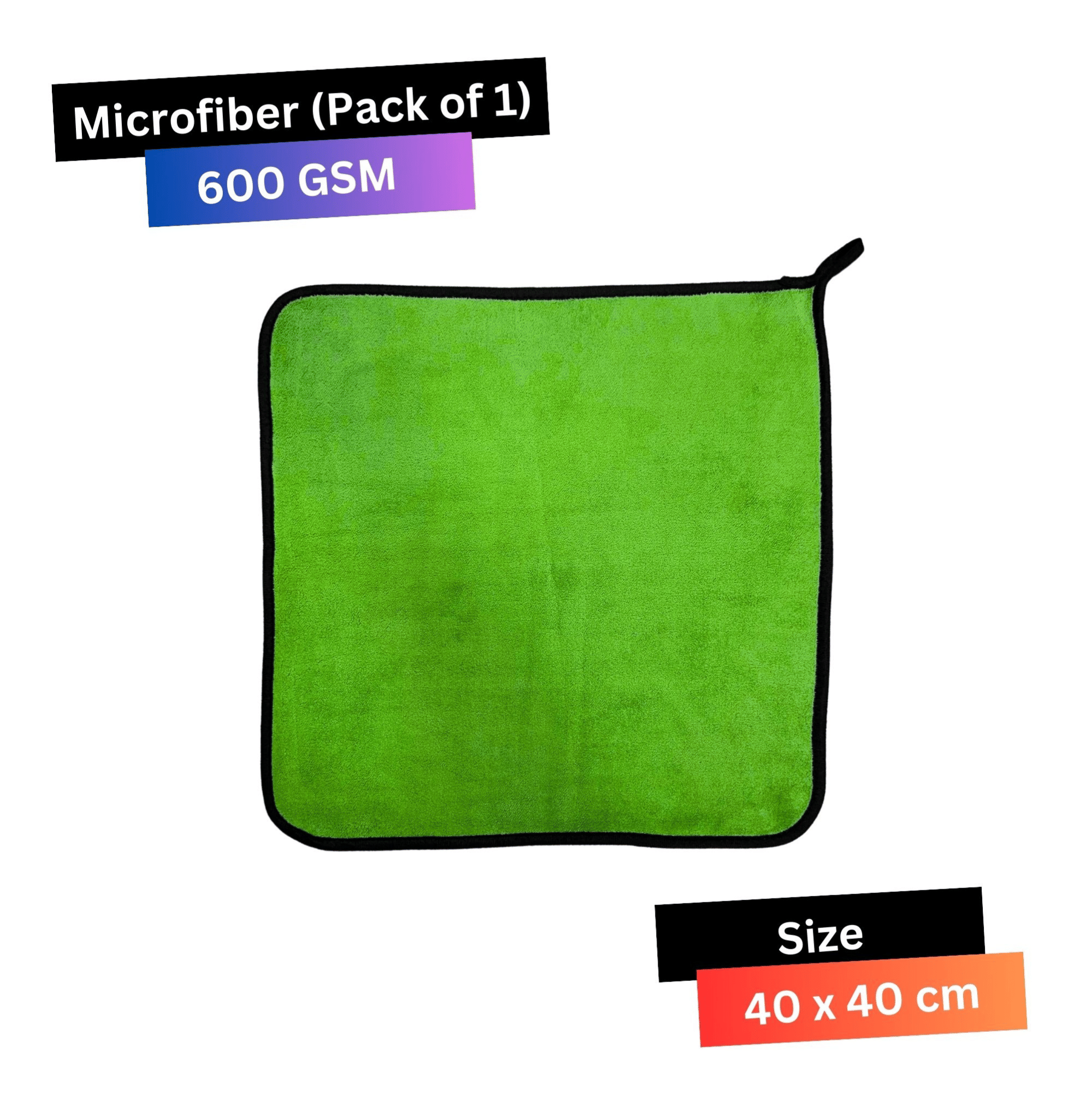 KLEANSHINE Green 600 GSM Microfiber Cloth For Automobile ( Pack of 1 )