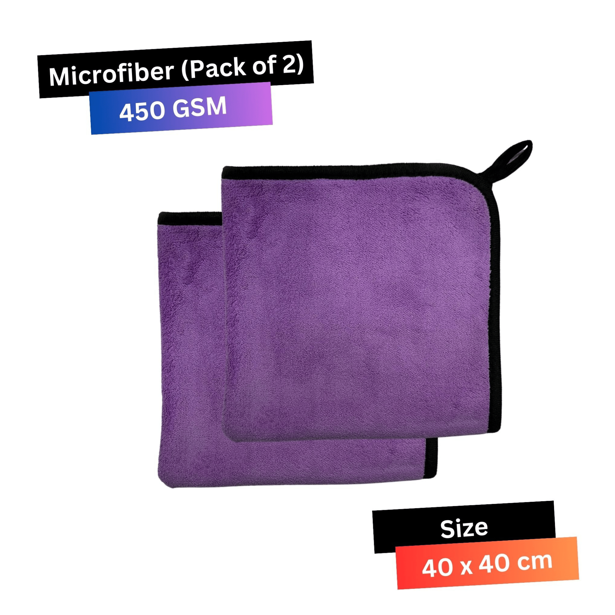 KLEANSHINE Purple 450 GSM Microfiber Cloth For Automobile ( Pack of 2 ) KLEANSHINE Purple 450 GSM Microfiber Cloth For Automobile ( Pack of 2 )