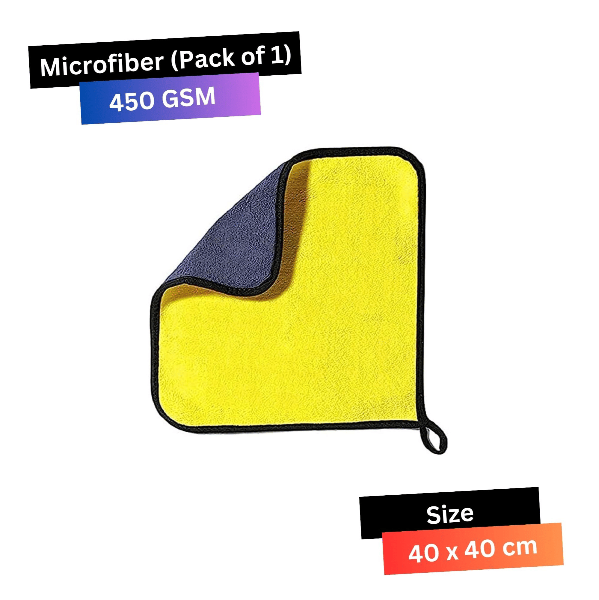     			KLEANSHINE Yellow 450 GSM Microfiber Cloth For Automobile ( Pack of 1 )