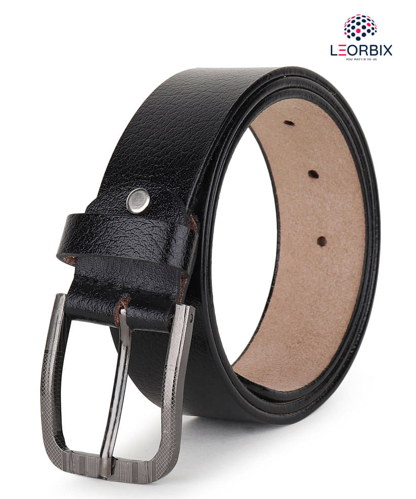 LEORBIX - Black 100% Leather Men's Casual Belt ( Pack of 1 ) LEORBIX - Black 100% Leather Men's Casual Belt ( Pack of 1 )