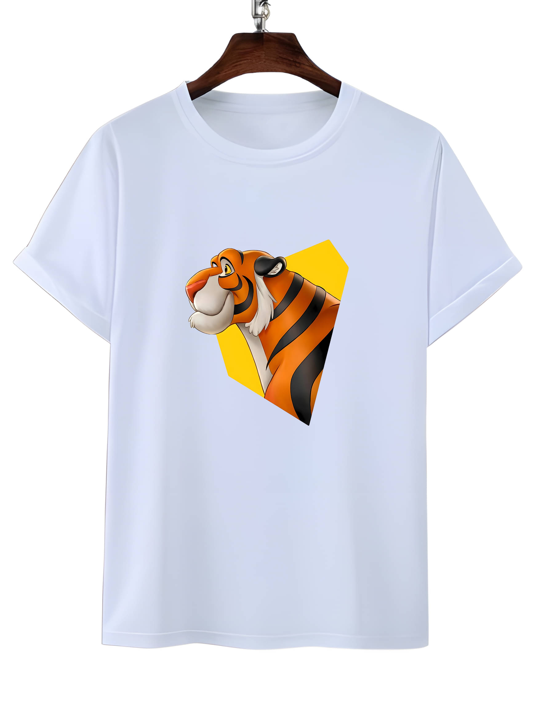     			LUXELOOT Polyester Regular Fit Printed Half Sleeves Men's Round T-Shirt - White ( Pack of 1 )