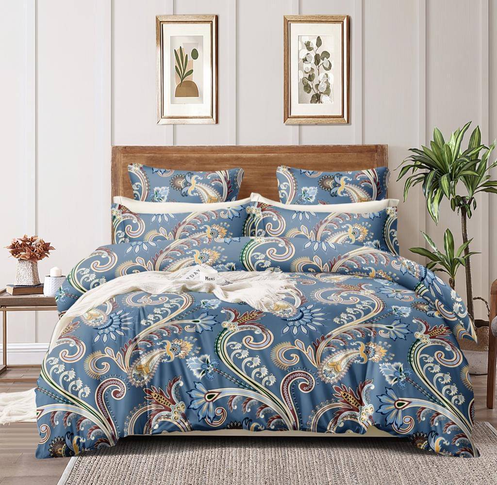 NeLeo Poly Cotton 1 Double Queen Bedsheet with 2 Pillow Covers ( Multicolor ) NeLeo Poly Cotton 1 Double Queen Bedsheet with 2 Pillow Covers ( Multicolor )