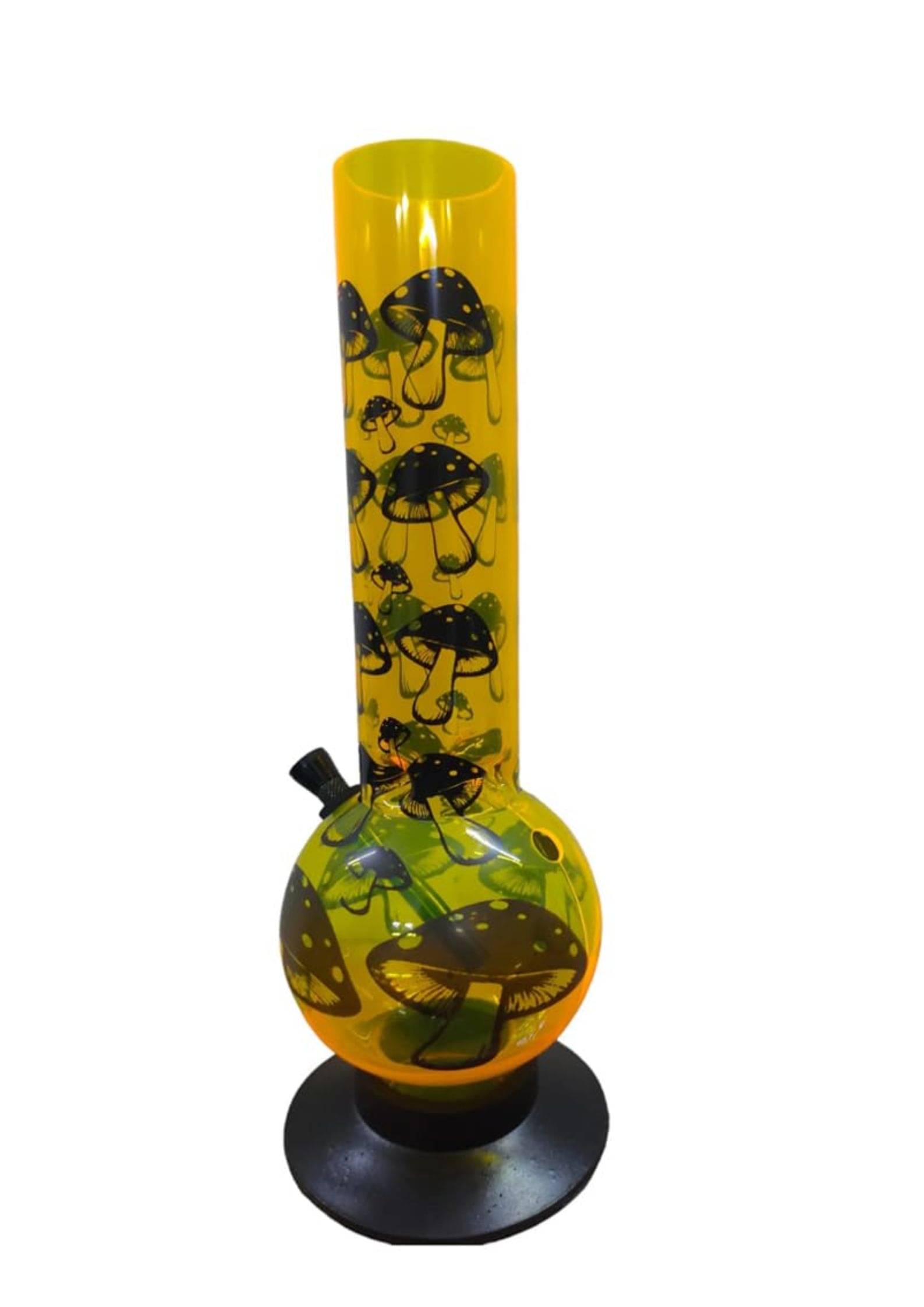     			PUFF SMART 12 Inch Mushroom Print Acrylic Waterpipe Bong (Yellow-Mushroom)